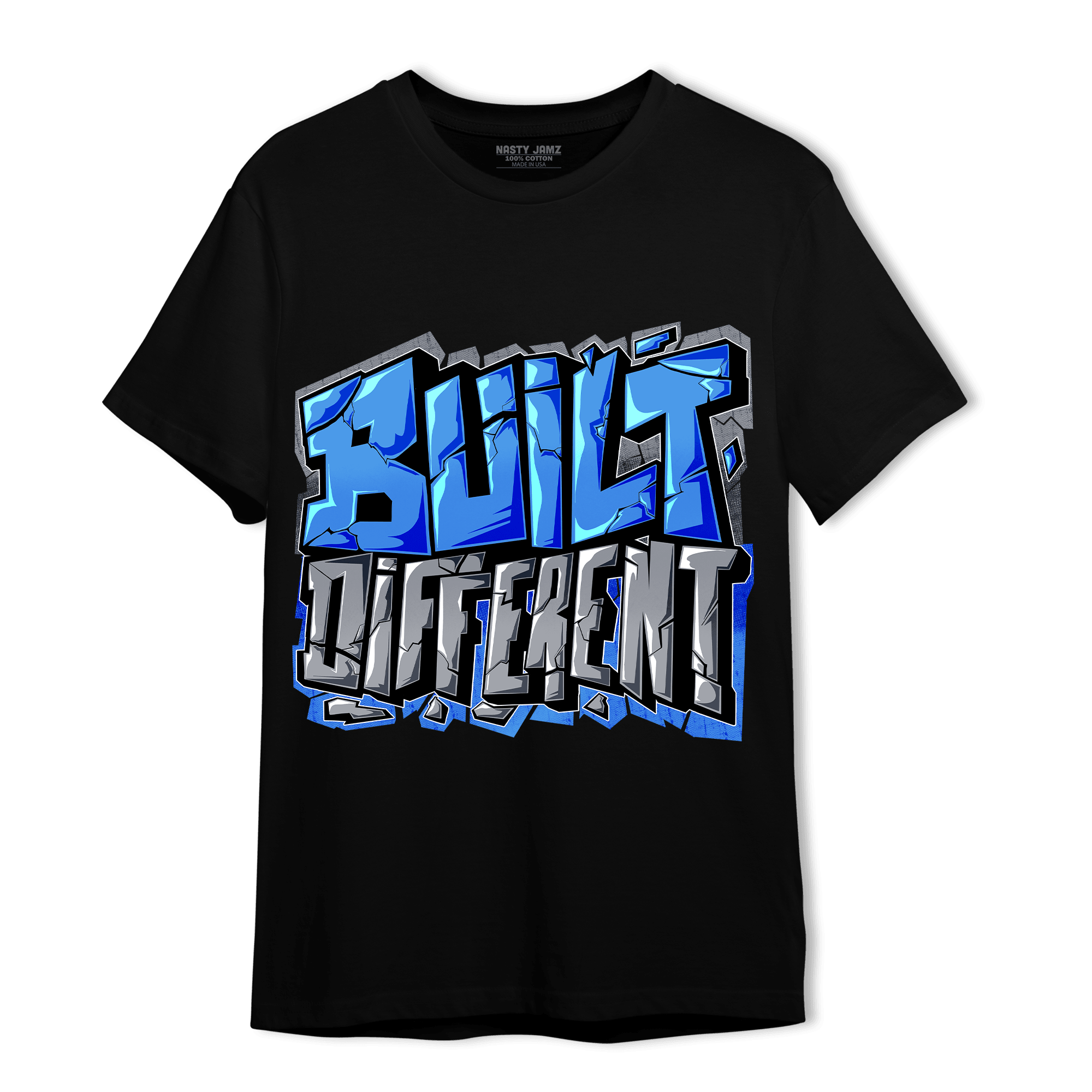 University Blue 5s T Shirt Match Built Different - NastyJamz