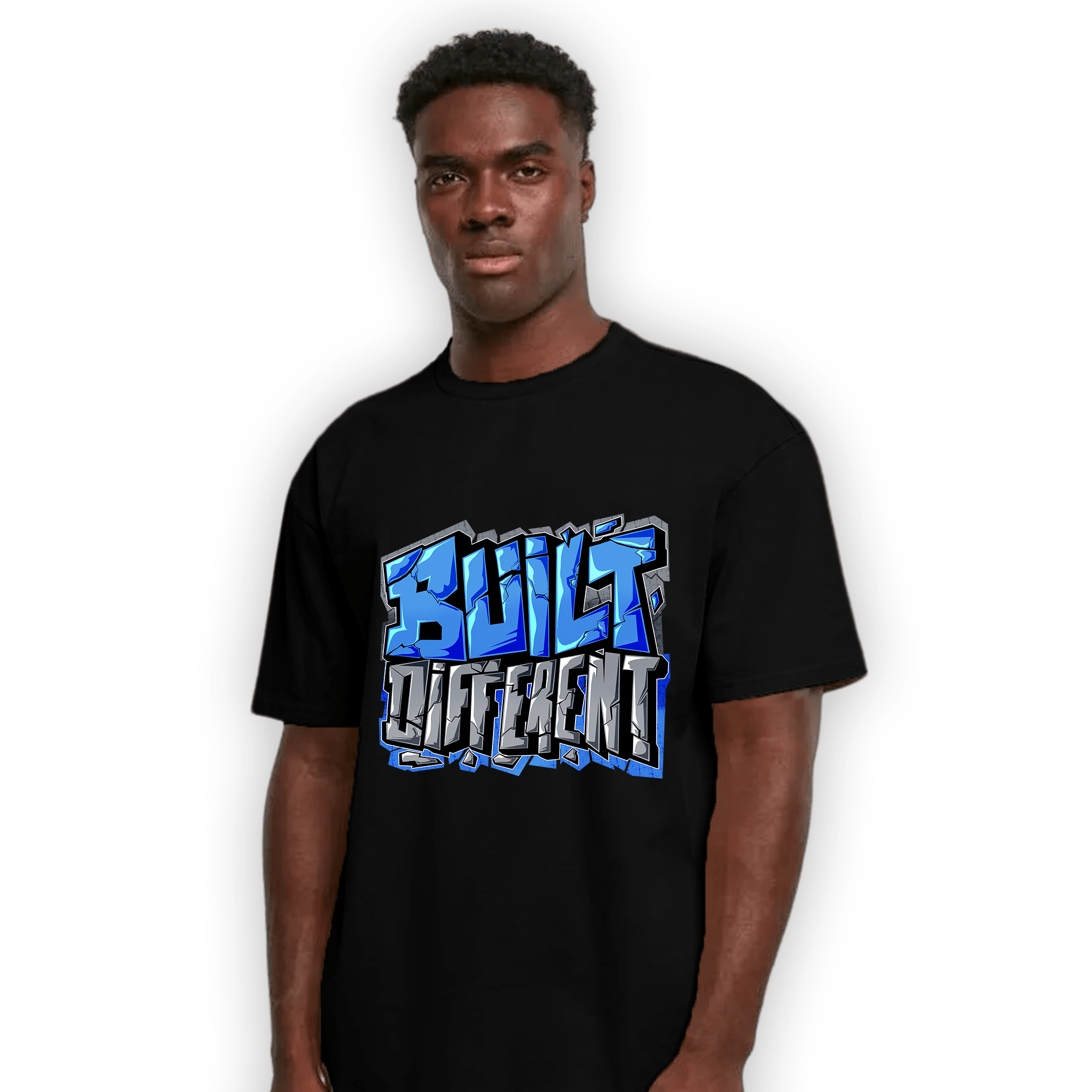 University Blue 5s T Shirt Match Built Different - NastyJamz