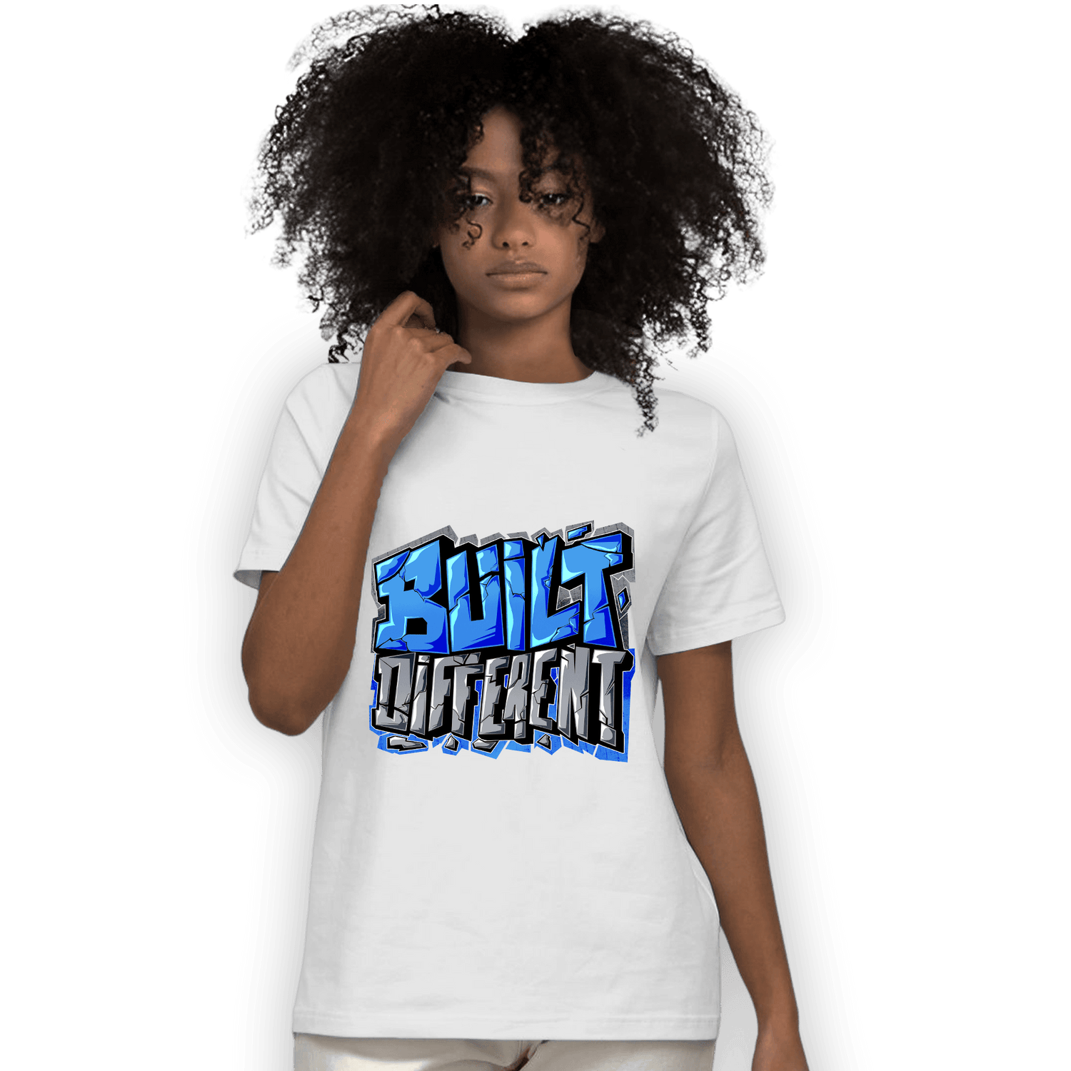 University Blue 5s T Shirt Match Built Different - NastyJamz