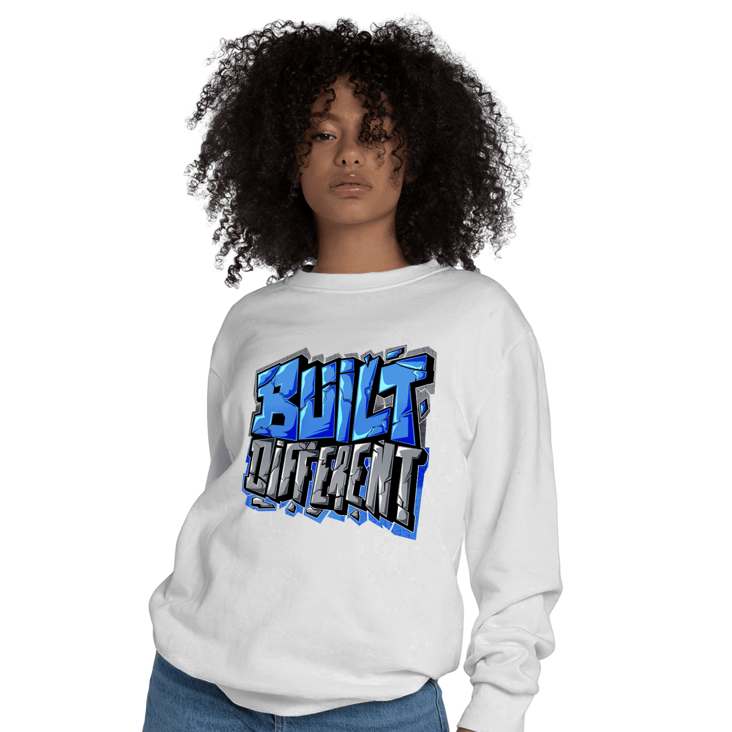 University Blue 5s Sweatshirt Match Built Different - NastyJamz