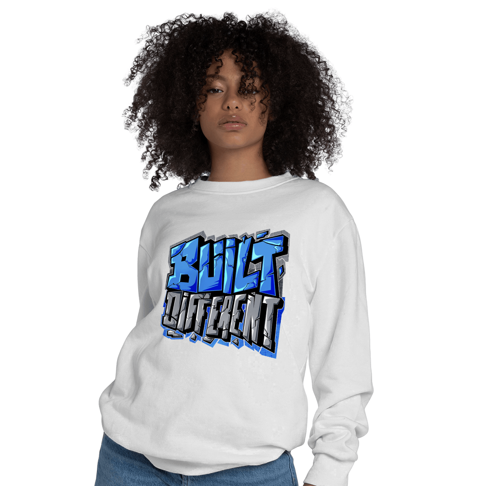 University Blue 5s Sweatshirt Match Built Different - NastyJamz