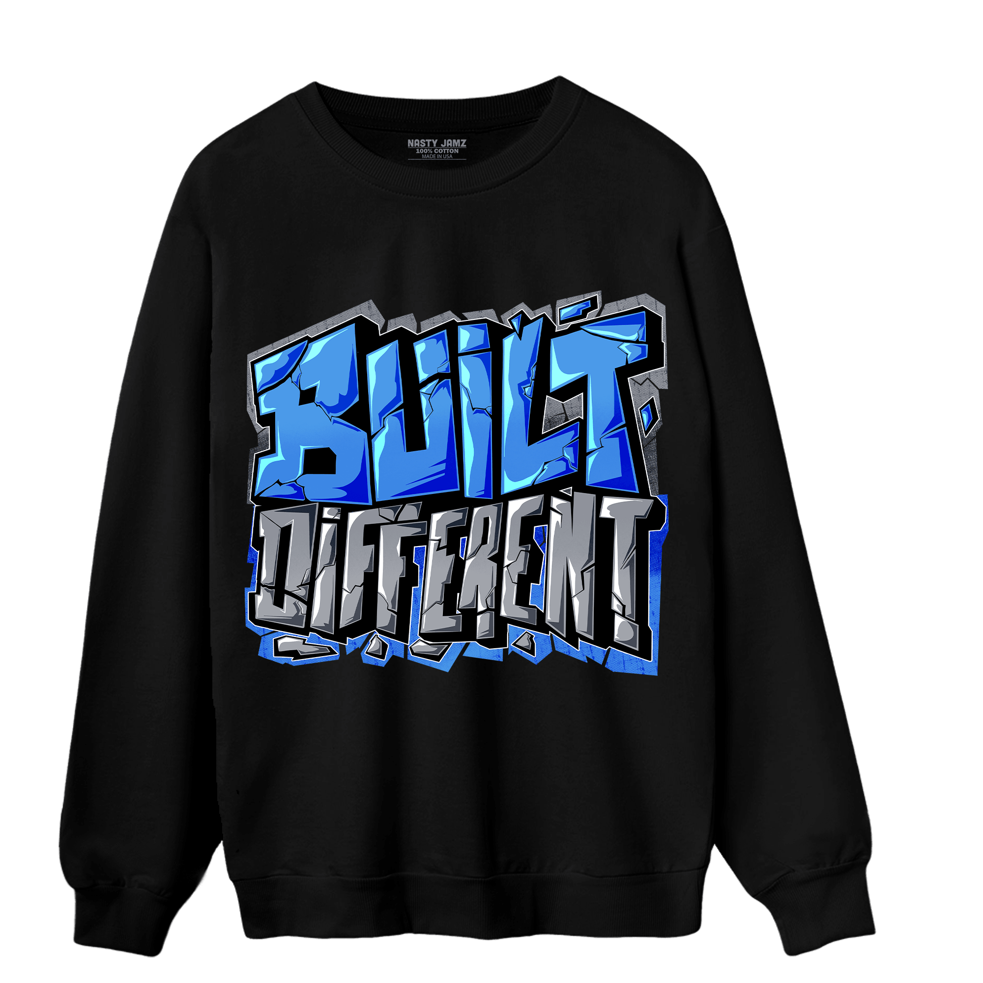 University Blue 5s Sweatshirt Match Built Different - NastyJamz