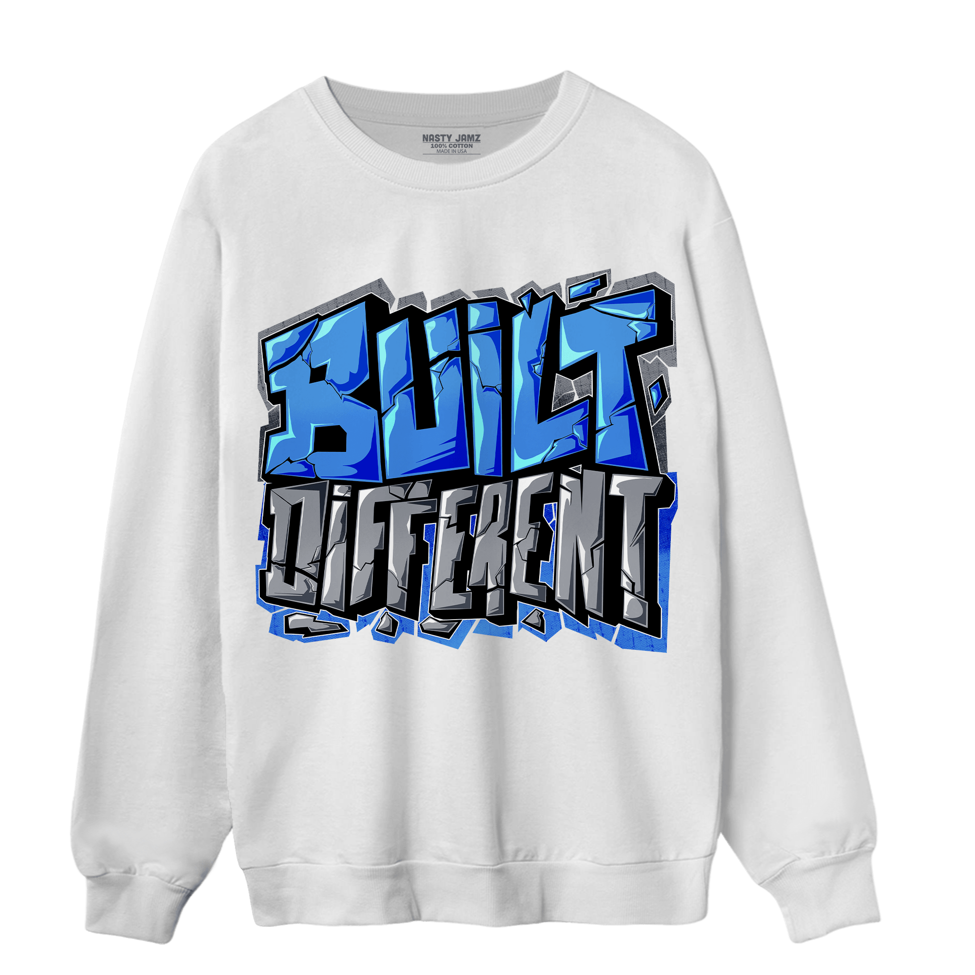 University Blue 5s Sweatshirt Match Built Different - NastyJamz
