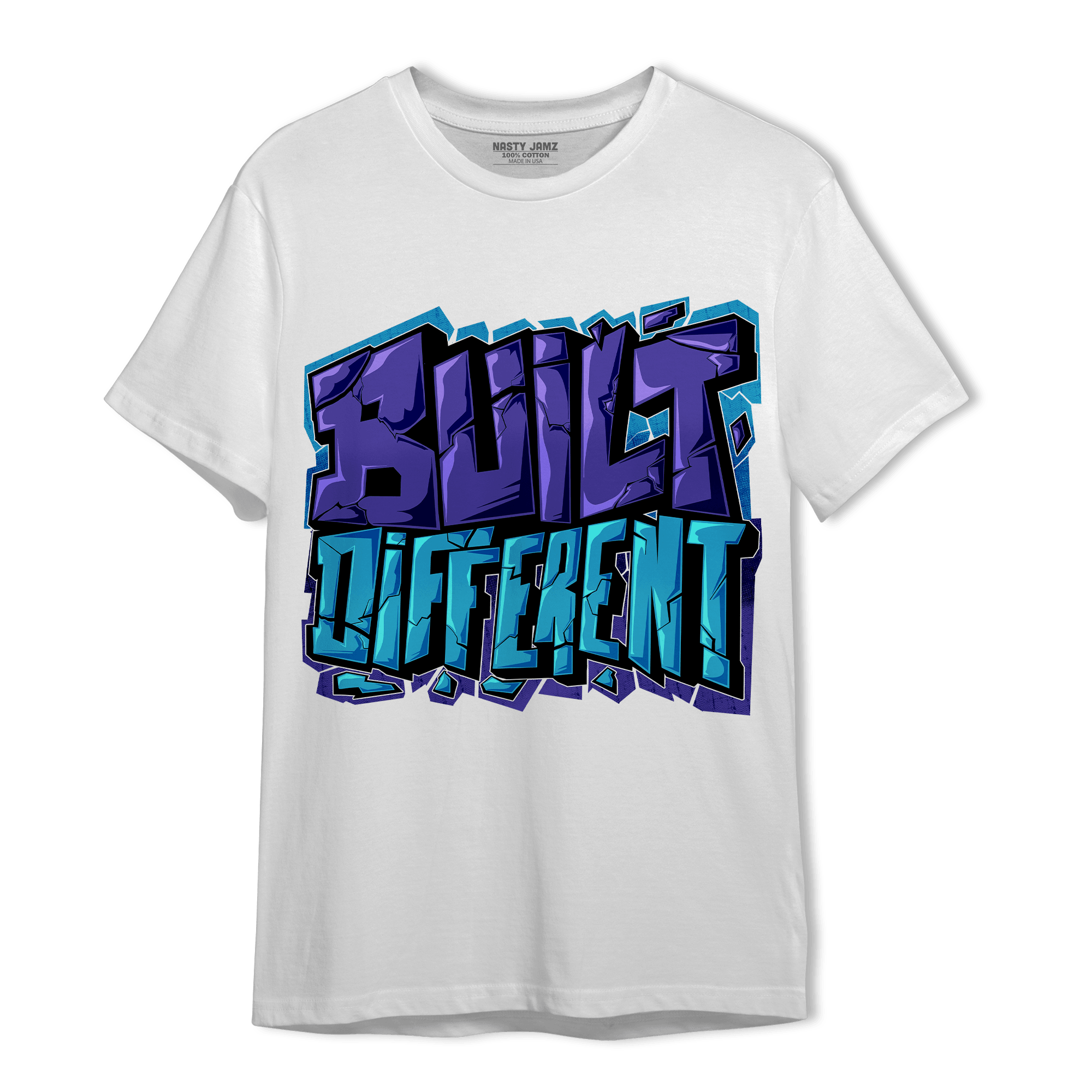 Aqua 6s T Shirt Match Built Different - NastyJamz