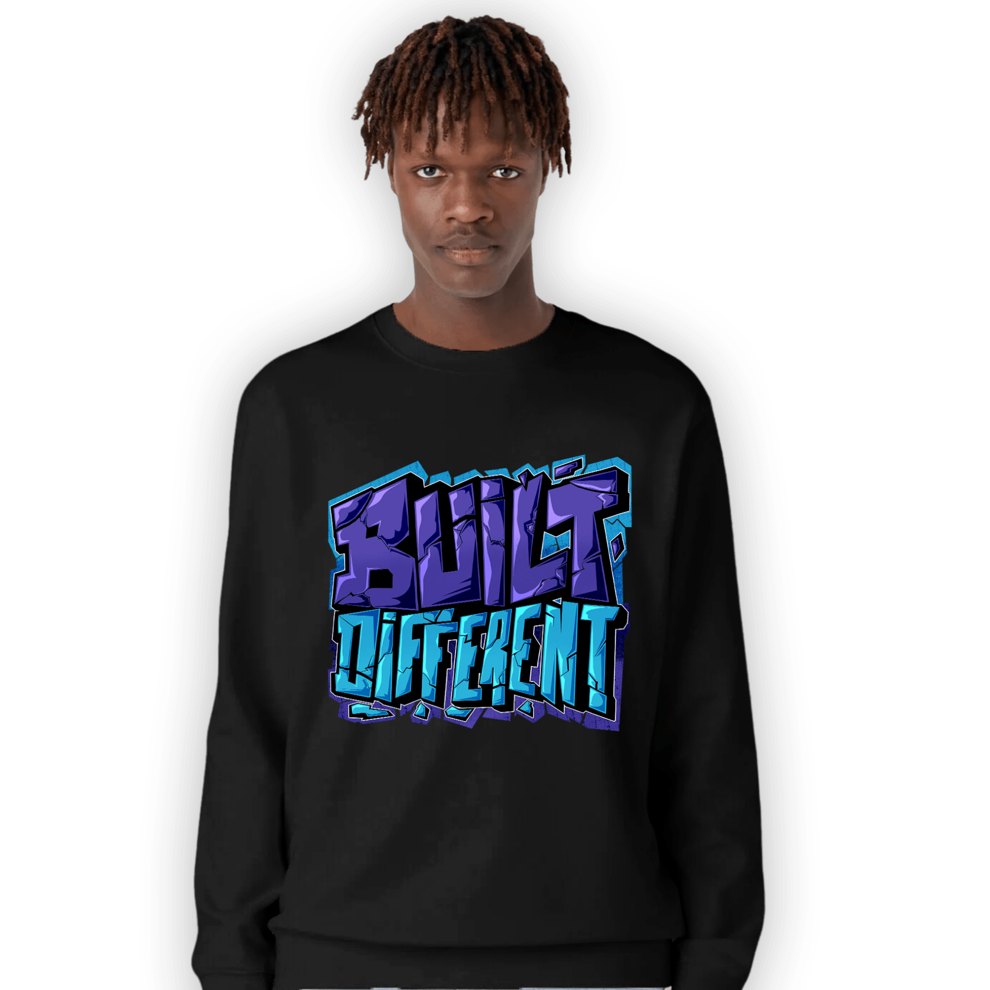 Aqua 6s Sweatshirt Match Built Different - NastyJamz