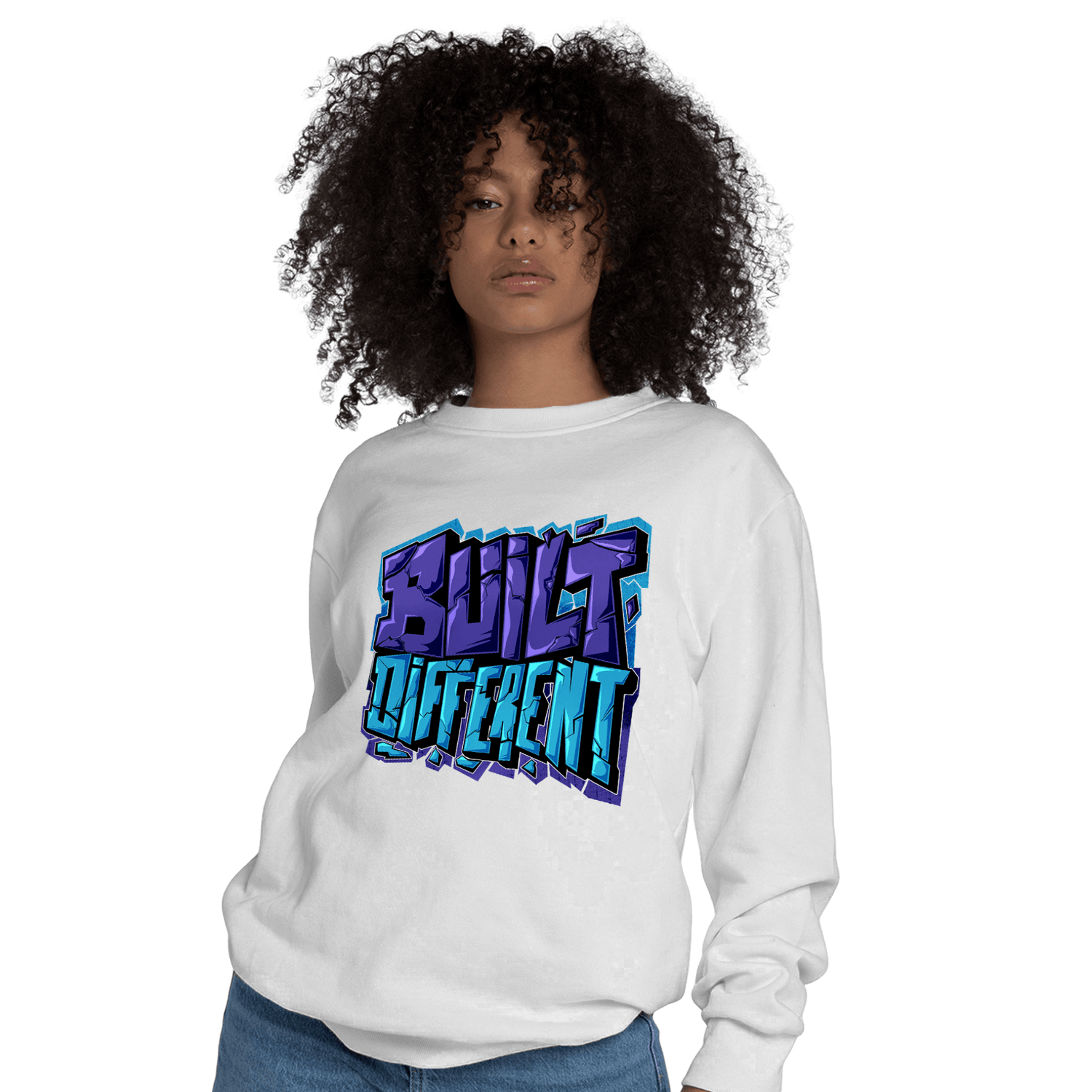 Aqua 6s Sweatshirt Match Built Different - NastyJamz