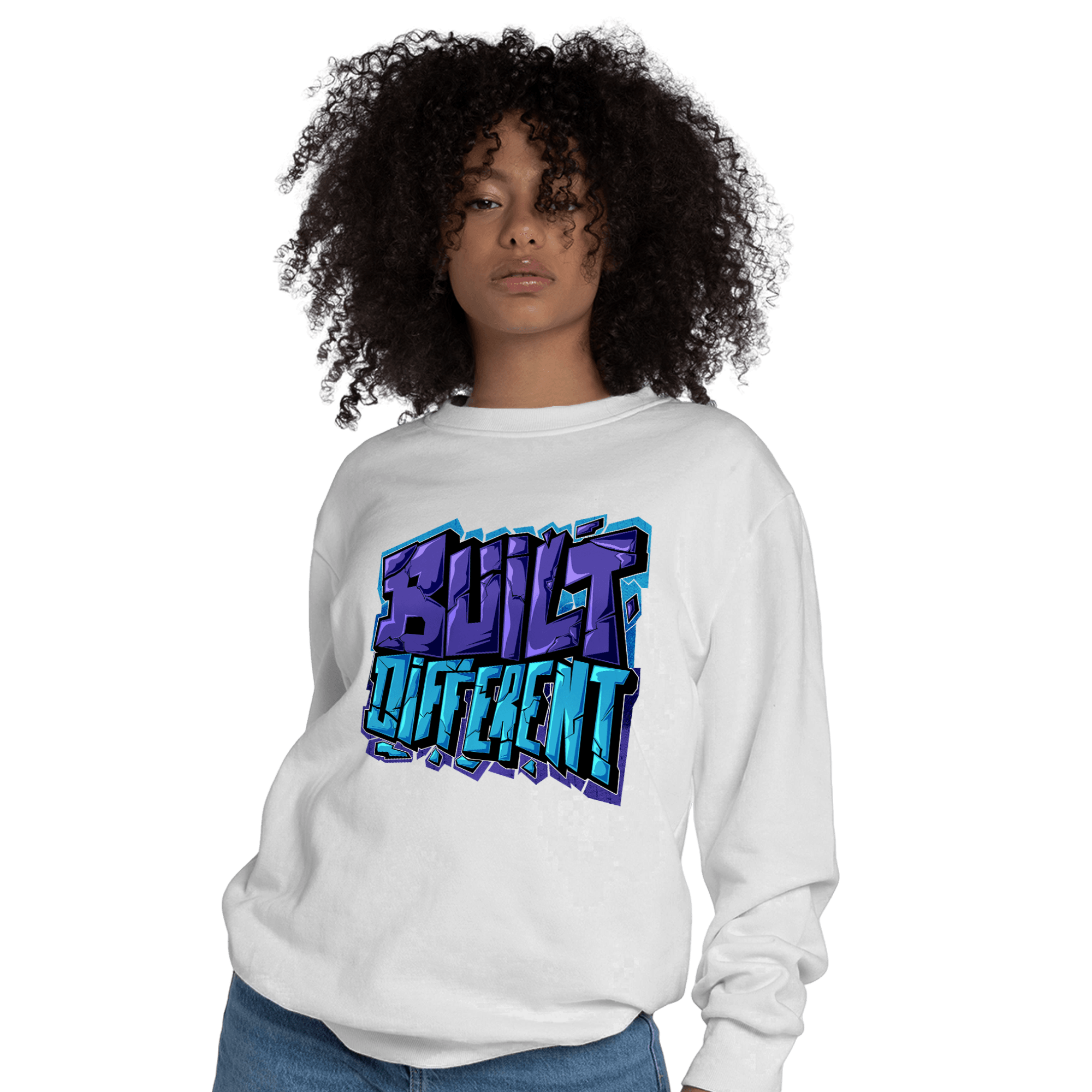 Aqua 6s Sweatshirt Match Built Different - NastyJamz