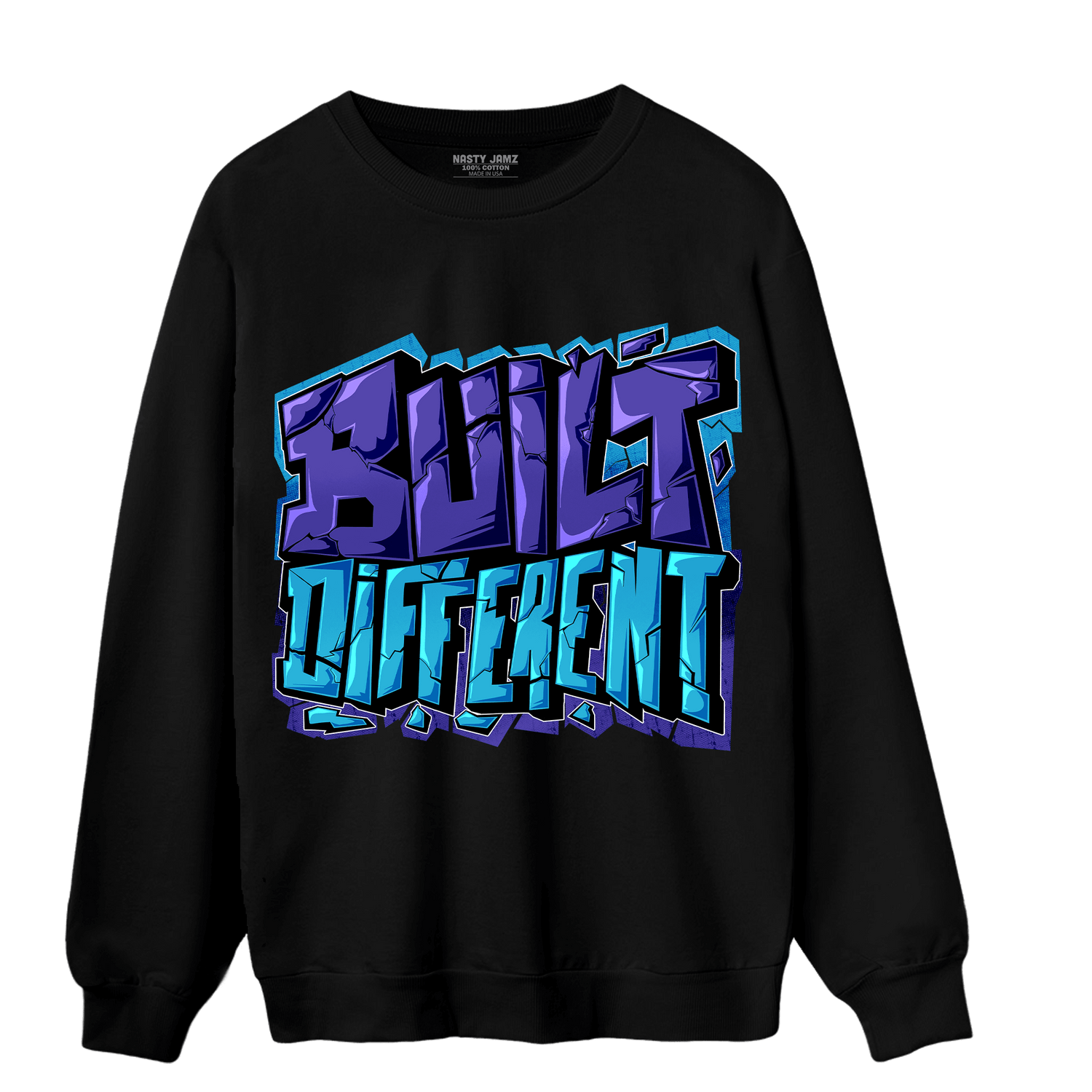 Aqua 6s Sweatshirt Match Built Different - NastyJamz