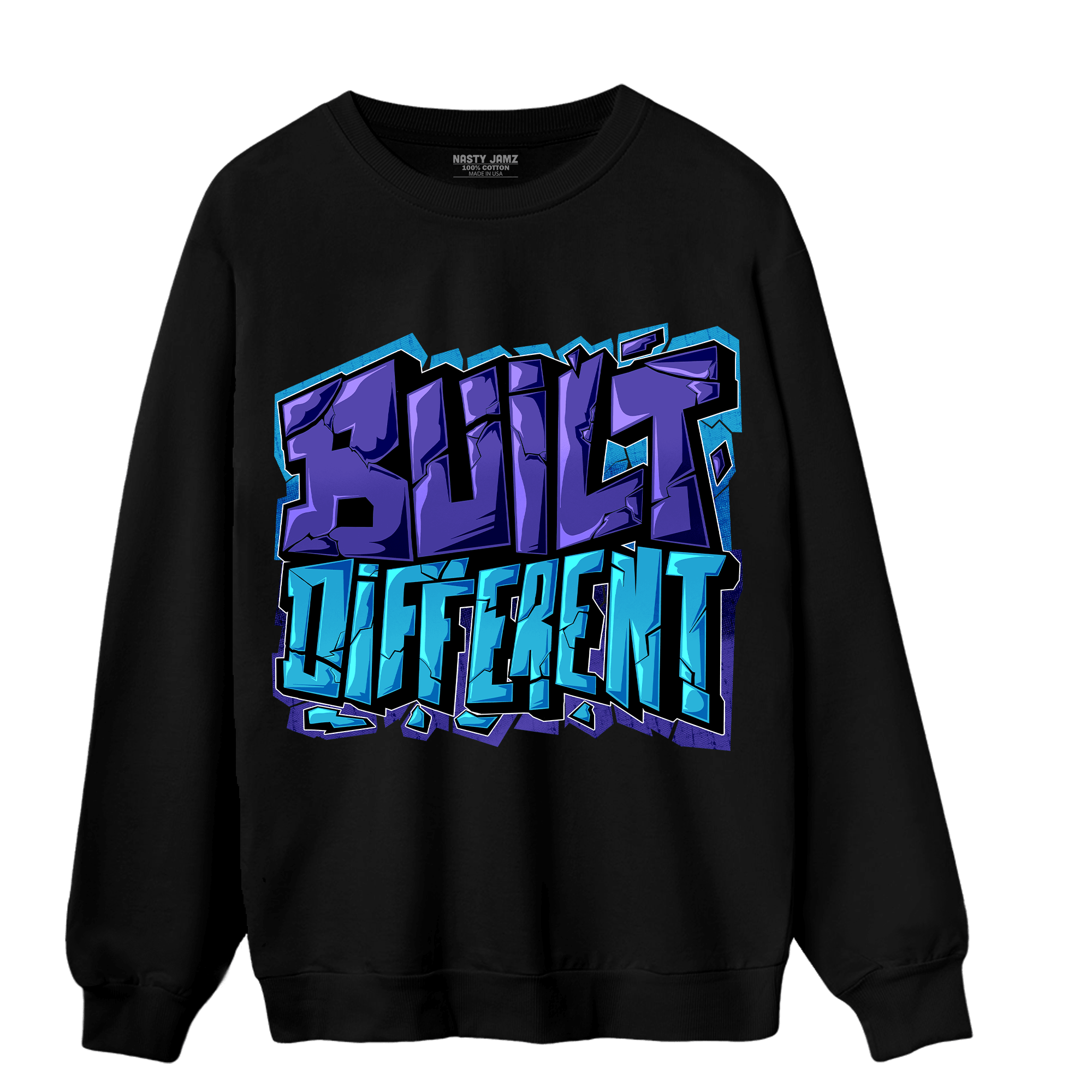 Aqua 6s Sweatshirt Match Built Different - NastyJamz