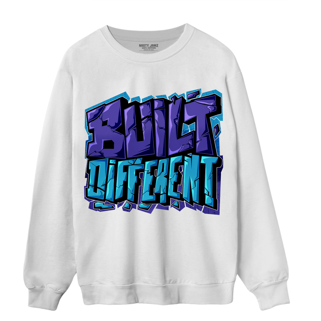 Aqua 6s Sweatshirt Match Built Different - NastyJamz