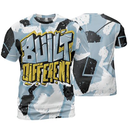 Blue Grey 13s T Shirt Match Built Different 3D All-Over Print Broken - NastyJamz