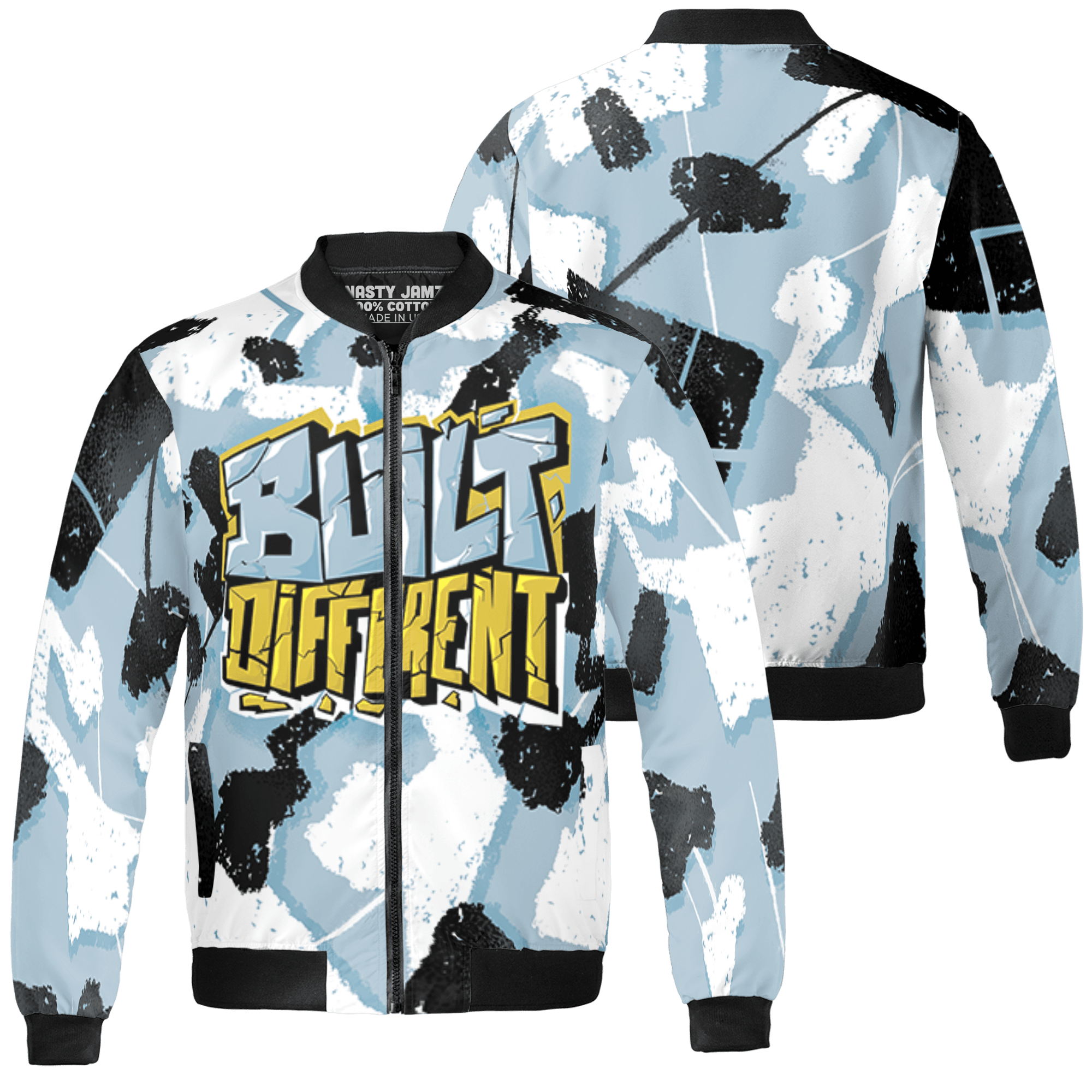Blue Grey 13s Jacket Match Built Different 3D All-Over Print Broken - NastyJamz