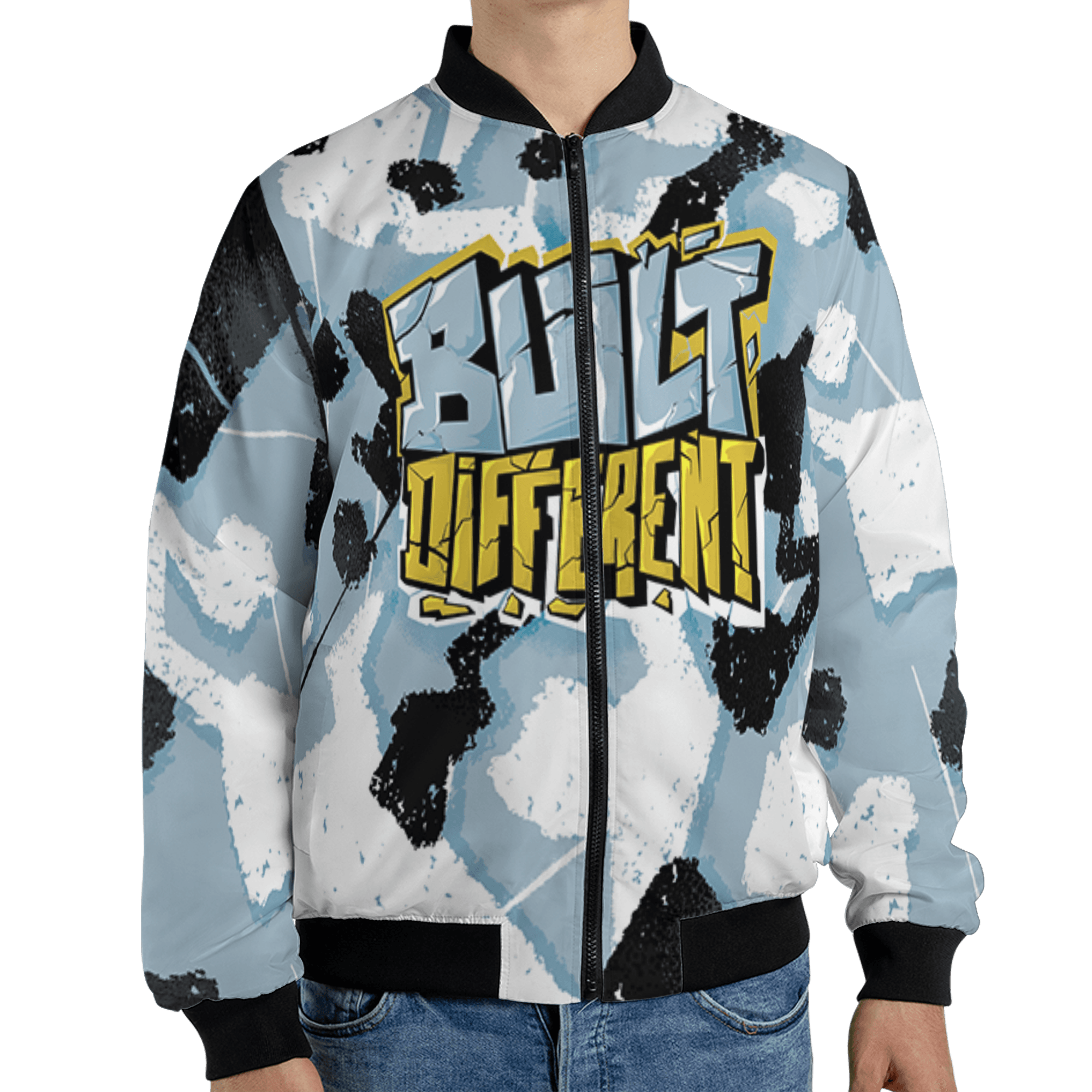 Blue Grey 13s Jacket Match Built Different 3D All-Over Print Broken - NastyJamz