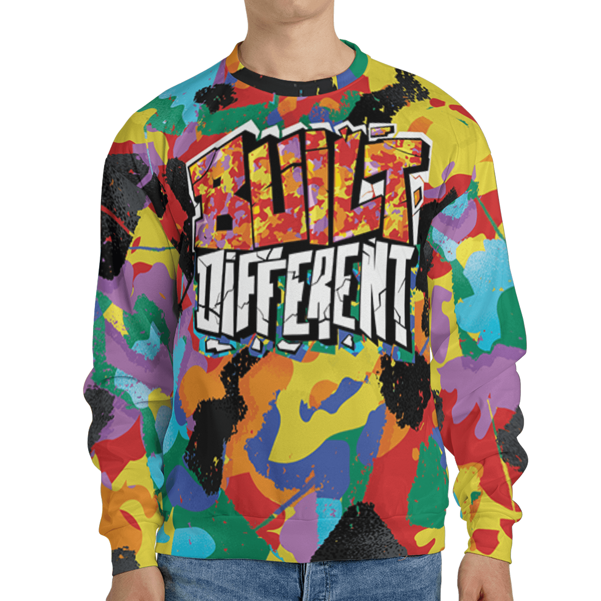 Mid GS Six Championships 1s Sweatshirt Match Built Different 3D All-Over Print Broken - NastyJamz