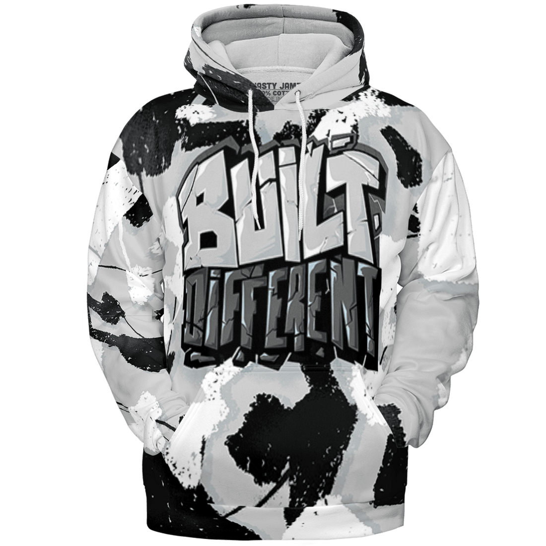 Retro High OG Black White 1s Hoodie Match Built Different 3D All-Over Print Broken - NastyJamz