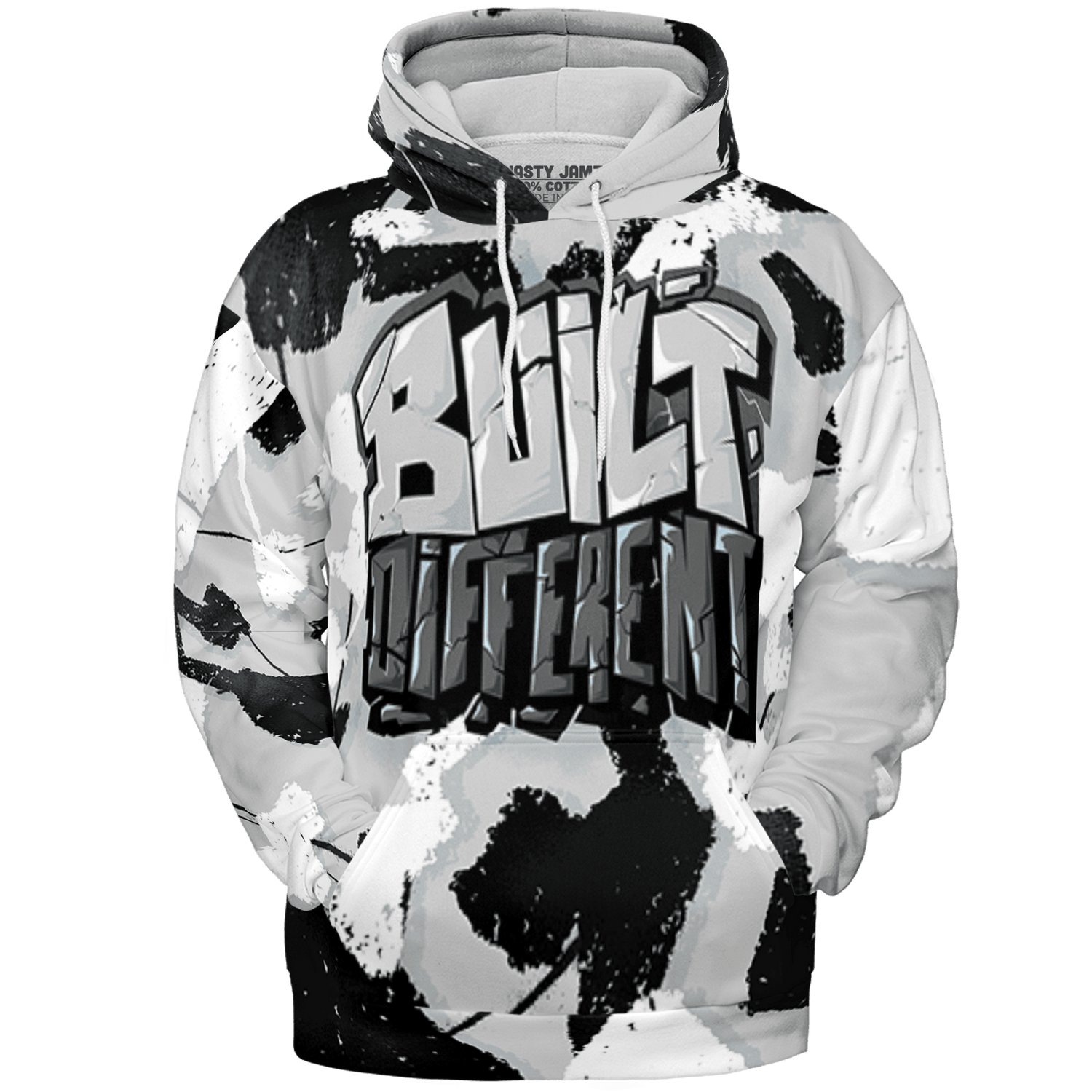 Retro High OG Black White 1s Hoodie Match Built Different 3D All-Over Print Broken - NastyJamz