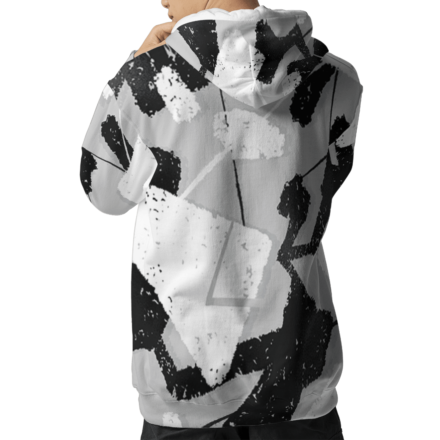 Retro High OG Black White 1s Hoodie Match Built Different 3D All-Over Print Broken - NastyJamz
