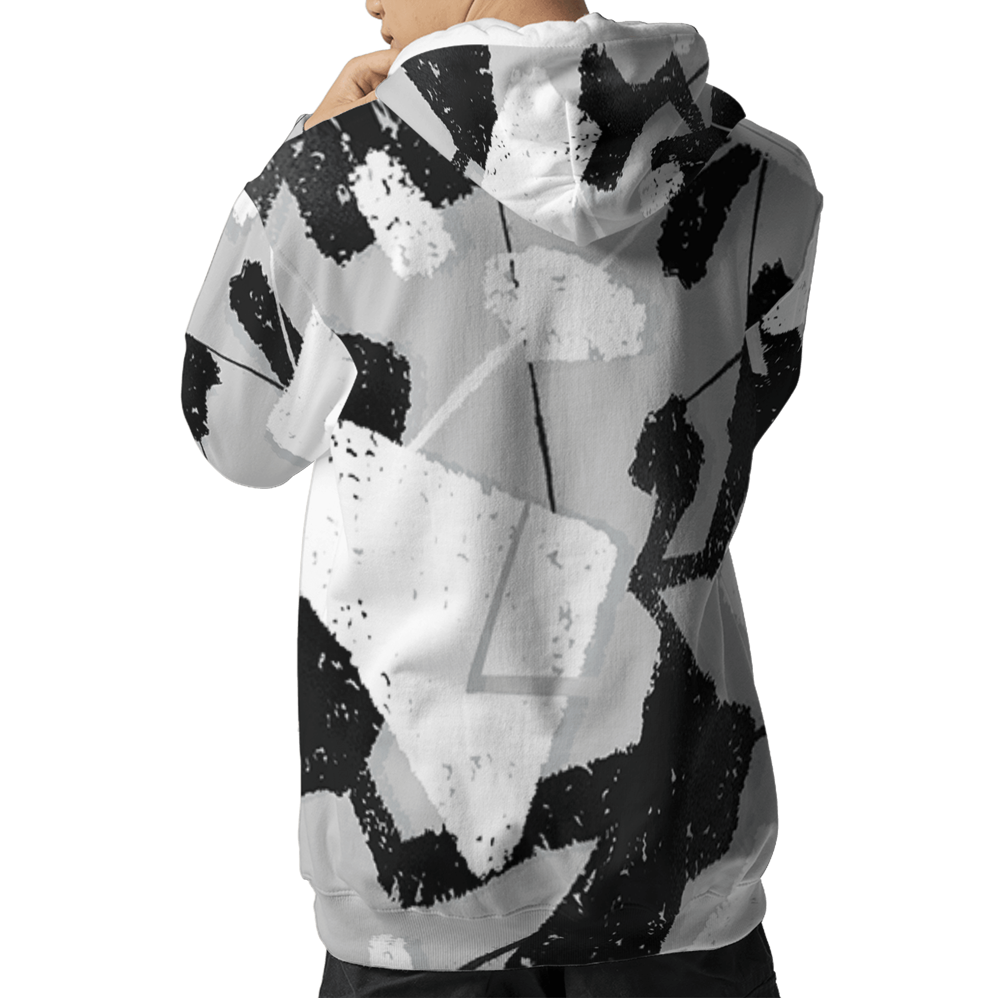 Retro High OG Black White 1s Hoodie Match Built Different 3D All-Over Print Broken - NastyJamz
