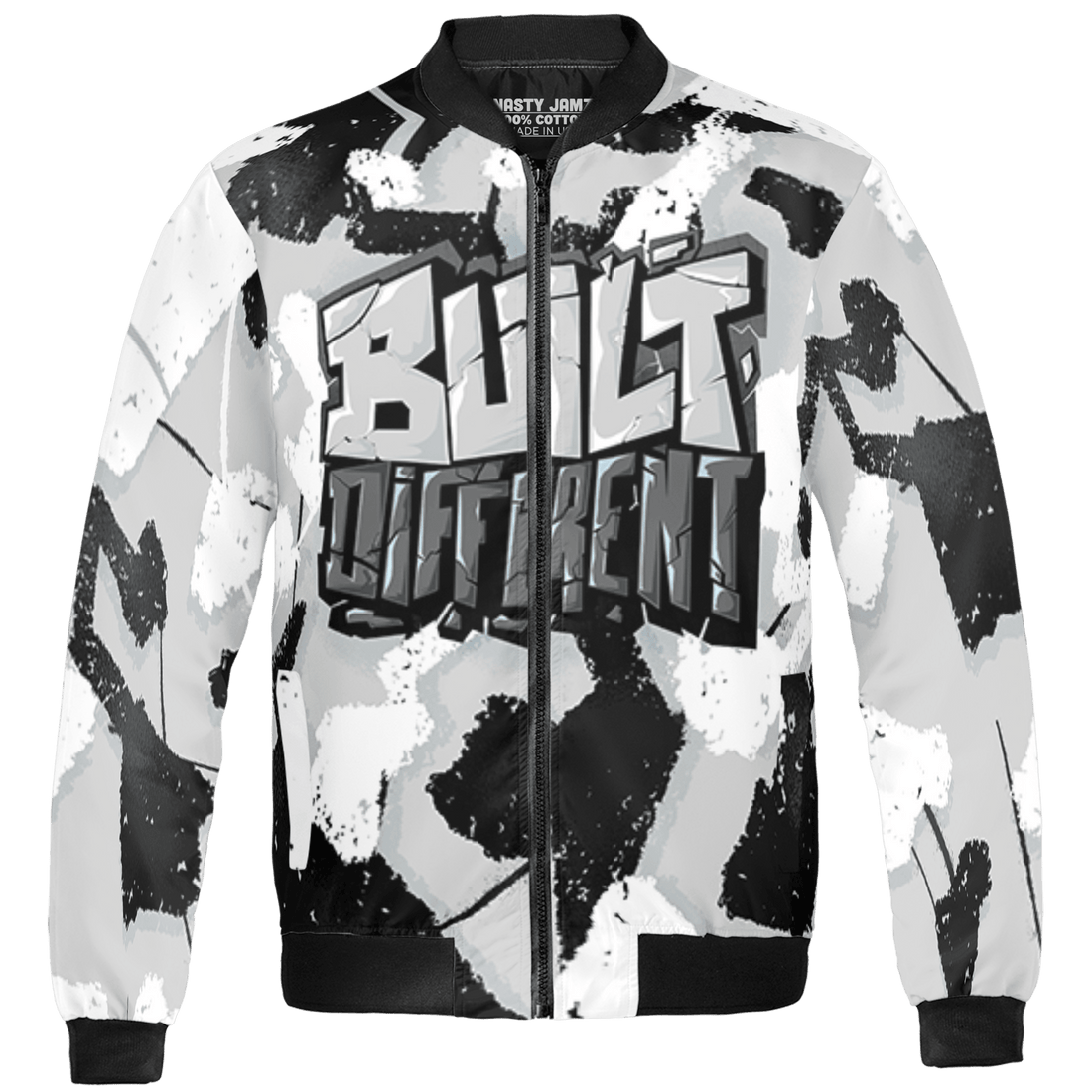 Retro High OG Black White 1s Jacket Match Built Different 3D All-Over Print Broken - NastyJamz