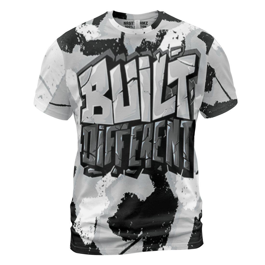 Retro High OG Black White 1s T Shirt Match Built Different 3D All-Over Print Broken - NastyJamz