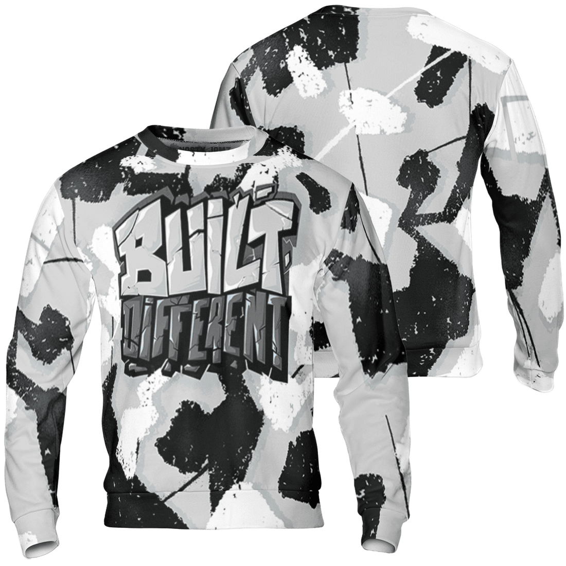 Retro High OG Black White 1s Sweatshirt Match Built Different 3D All-Over Print Broken - NastyJamz
