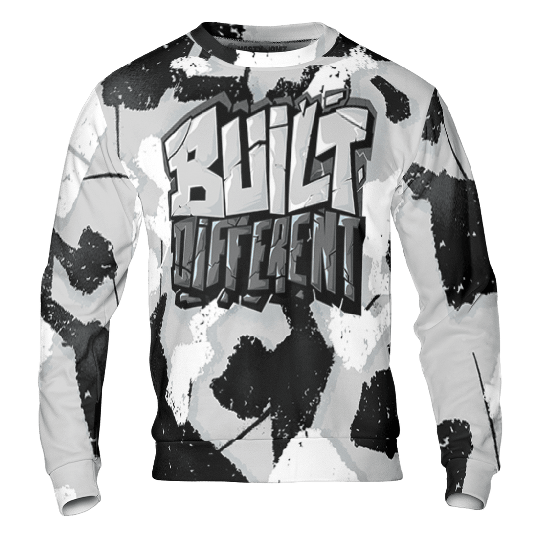 Retro High OG Black White 1s Sweatshirt Match Built Different 3D All-Over Print Broken - NastyJamz
