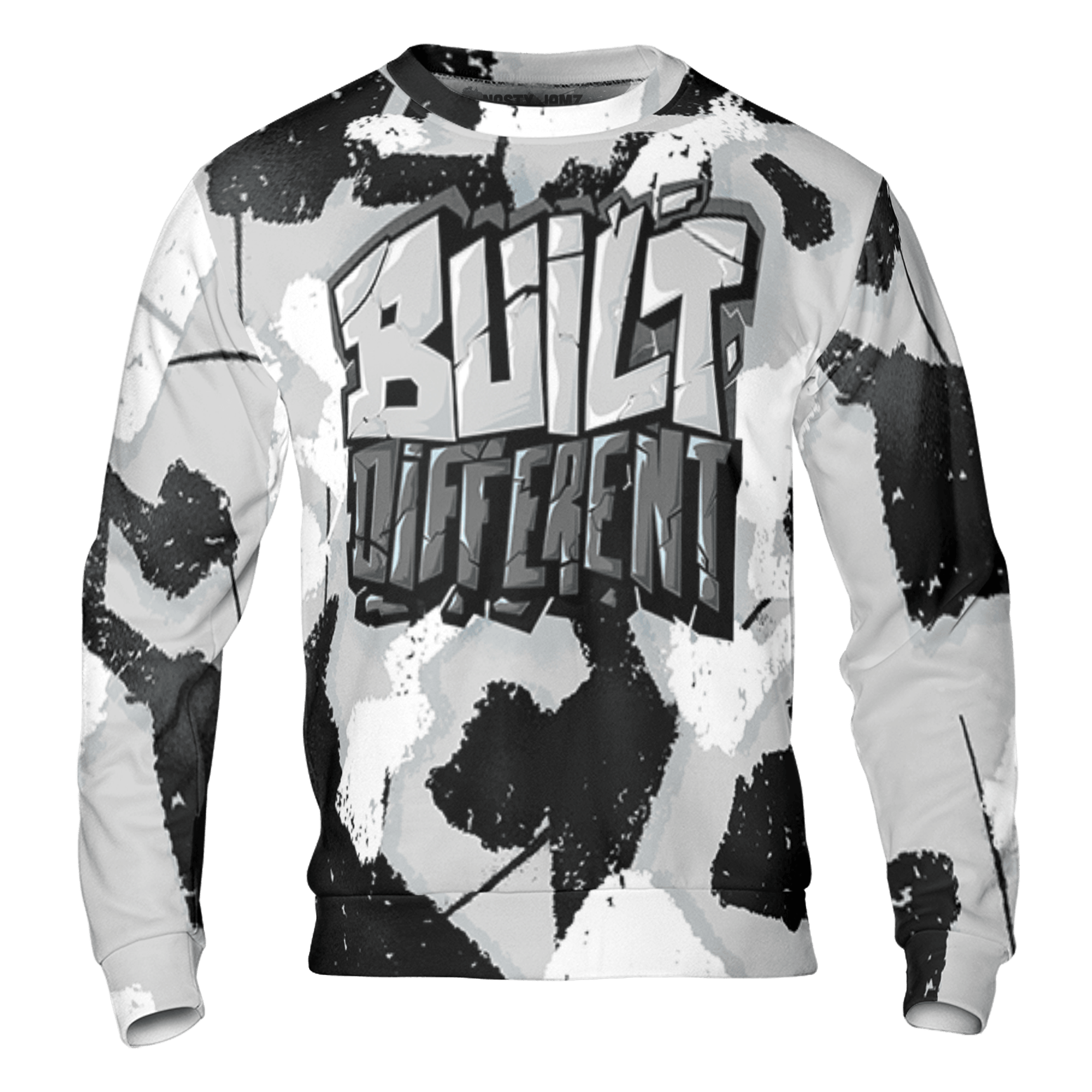 Retro High OG Black White 1s Sweatshirt Match Built Different 3D All-Over Print Broken - NastyJamz