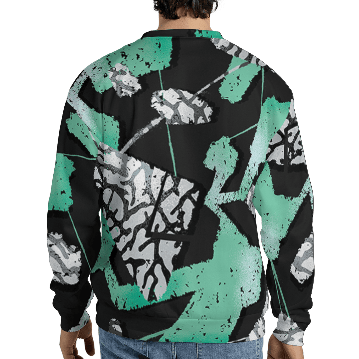 Green Glow 3s Sweatshirt Match Built Different 3D All-Over Print Broken - NastyJamz