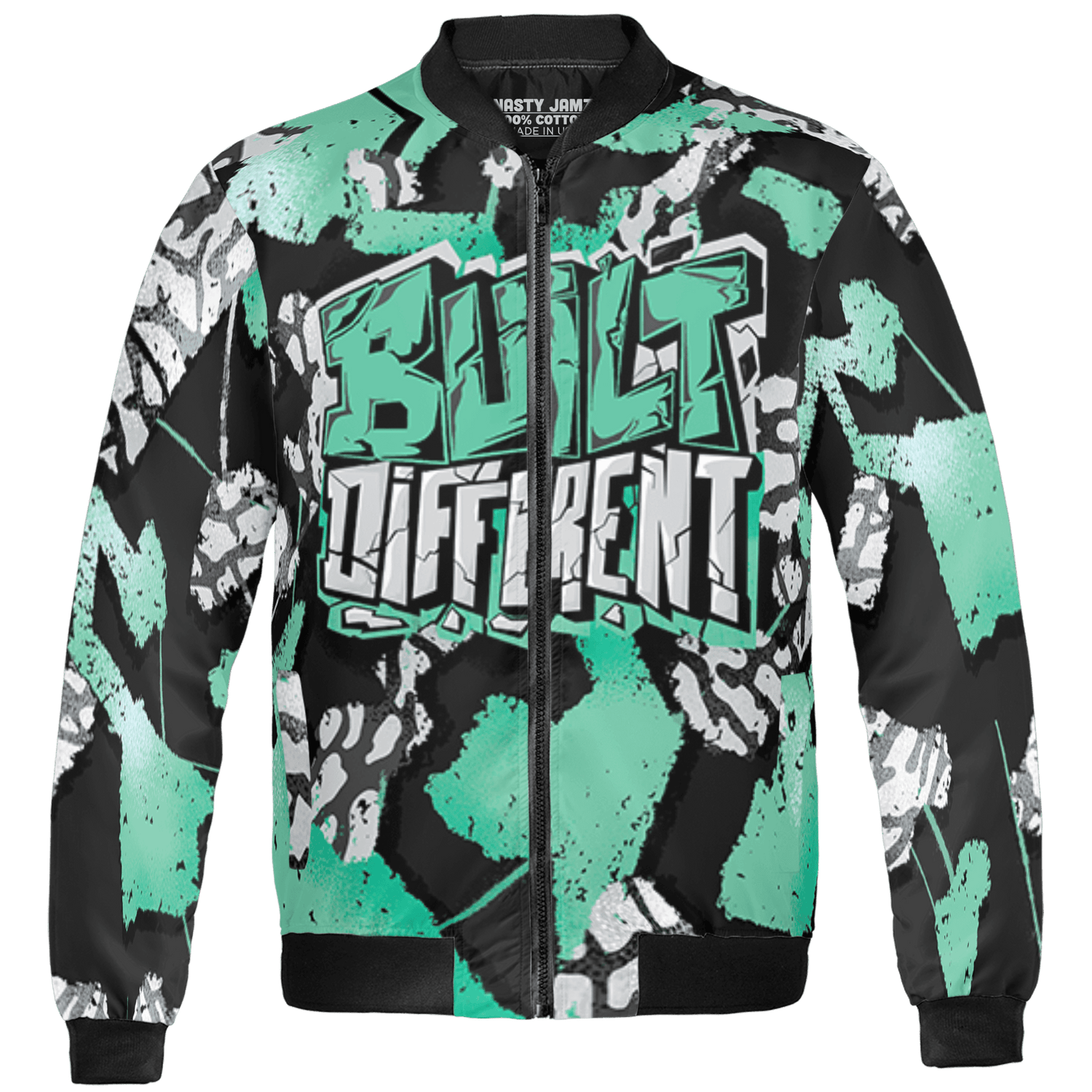 Green Glow 3s Jacket Match Built Different 3D All-Over Print Broken - NastyJamz