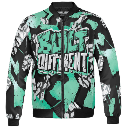 Green Glow 3s Jacket Match Built Different 3D All-Over Print Broken - NastyJamz