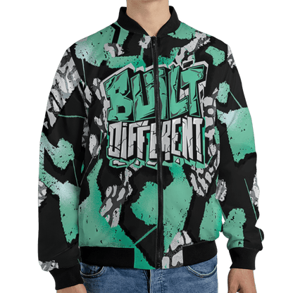 Green Glow 3s Jacket Match Built Different 3D All-Over Print Broken - NastyJamz