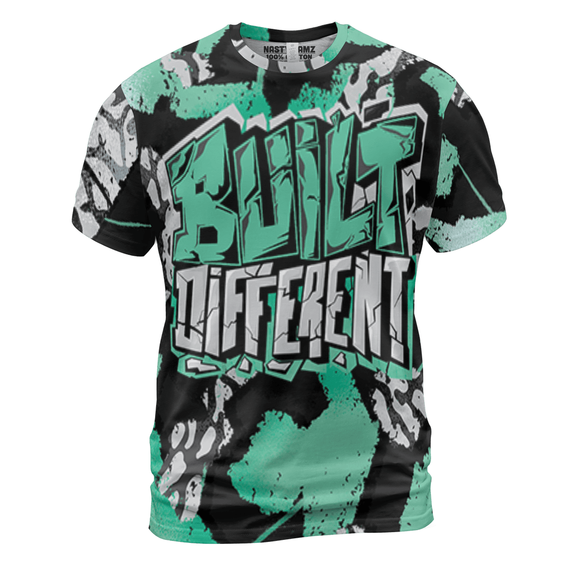 Green Glow 3s T Shirt Match Built Different 3D All-Over Print Broken - NastyJamz