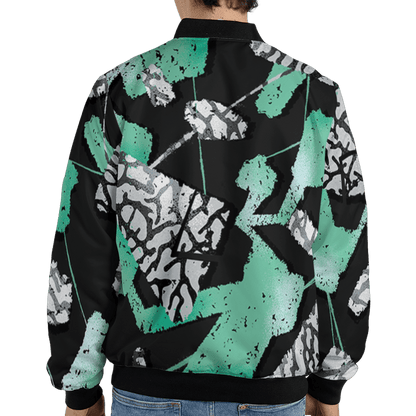 Green Glow 3s Jacket Match Built Different 3D All-Over Print Broken - NastyJamz