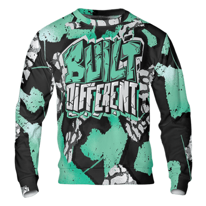 Green Glow 3s Sweatshirt Match Built Different 3D All-Over Print Broken - NastyJamz