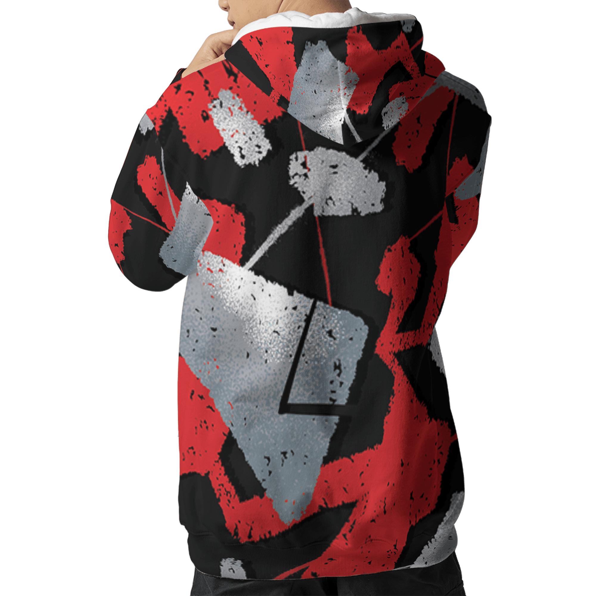 Bred Reimagined 4s Hoodie Match Built Different 3D All-Over Print Broken - NastyJamz