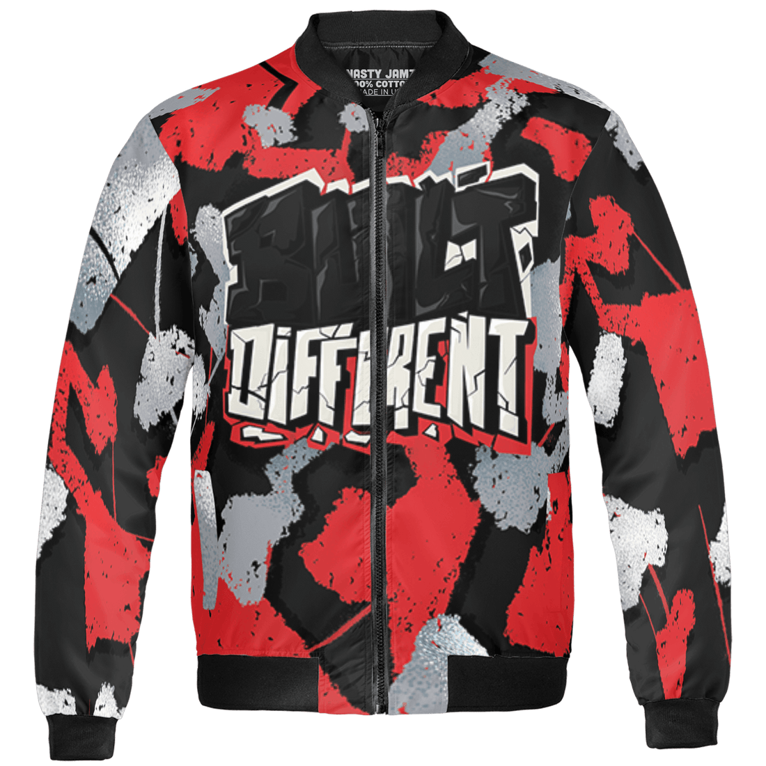 Bred Reimagined 4s Jacket Match Built Different 3D All-Over Print Broken - NastyJamz