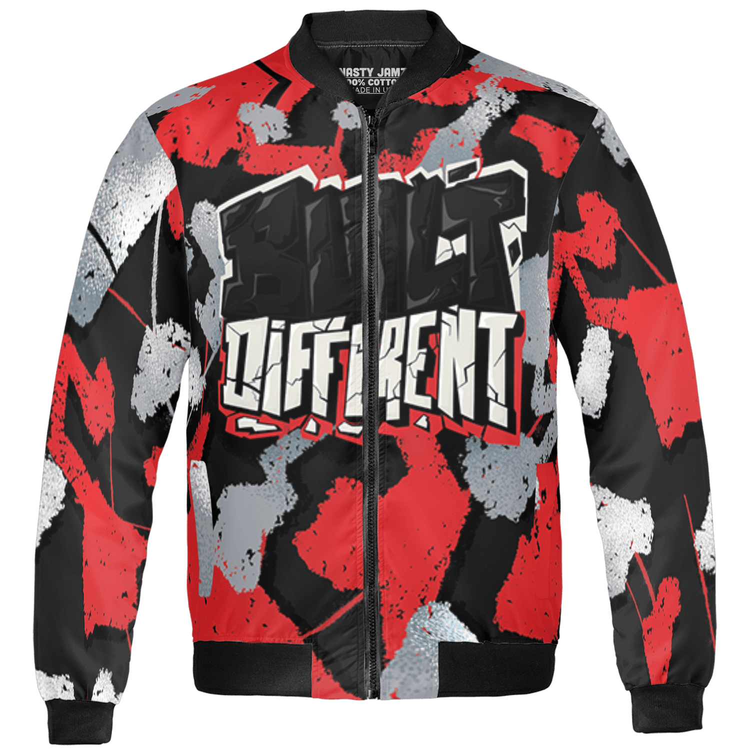 Bred Reimagined 4s Jacket Match Built Different 3D All-Over Print Broken - NastyJamz