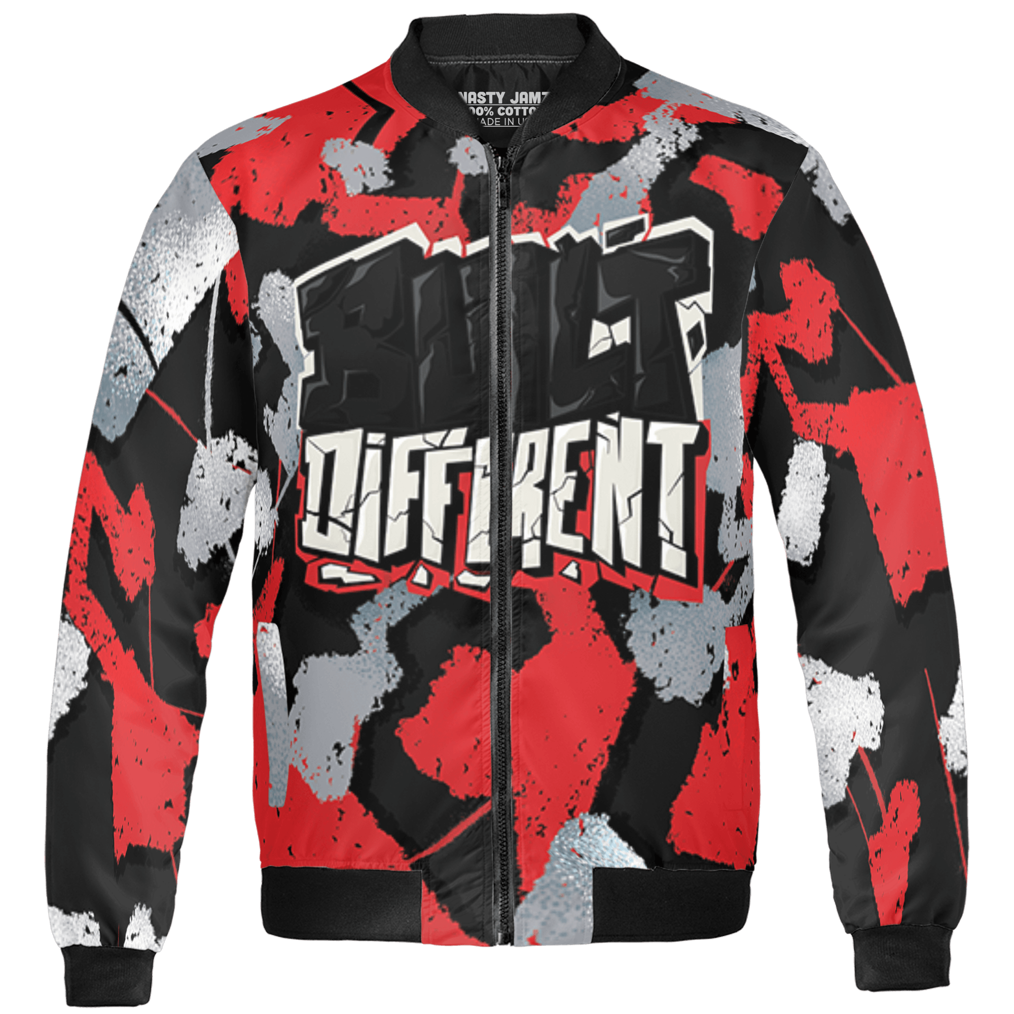 Bred Reimagined 4s Jacket Match Built Different 3D All-Over Print Broken - NastyJamz