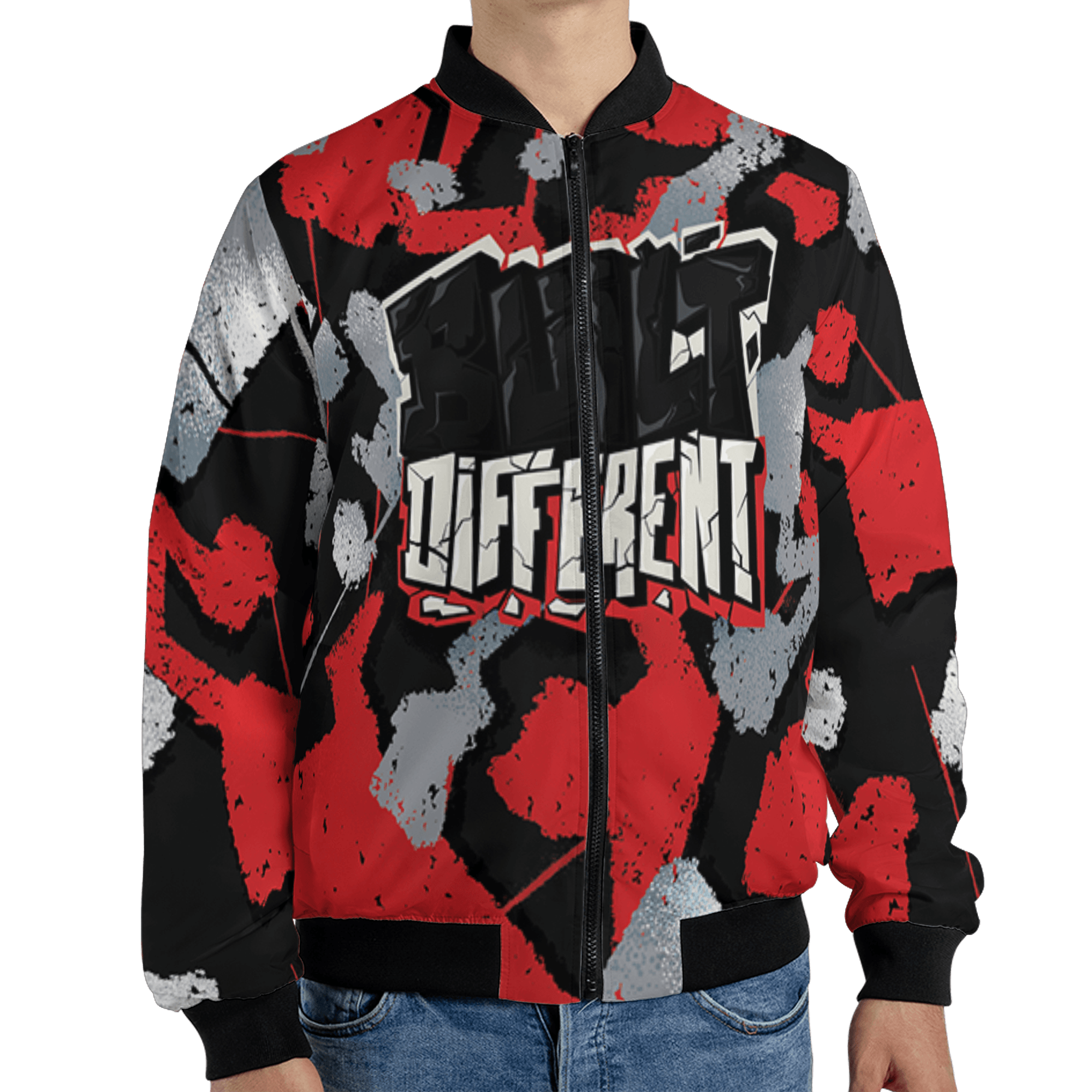 Bred Reimagined 4s Jacket Match Built Different 3D All-Over Print Broken - NastyJamz