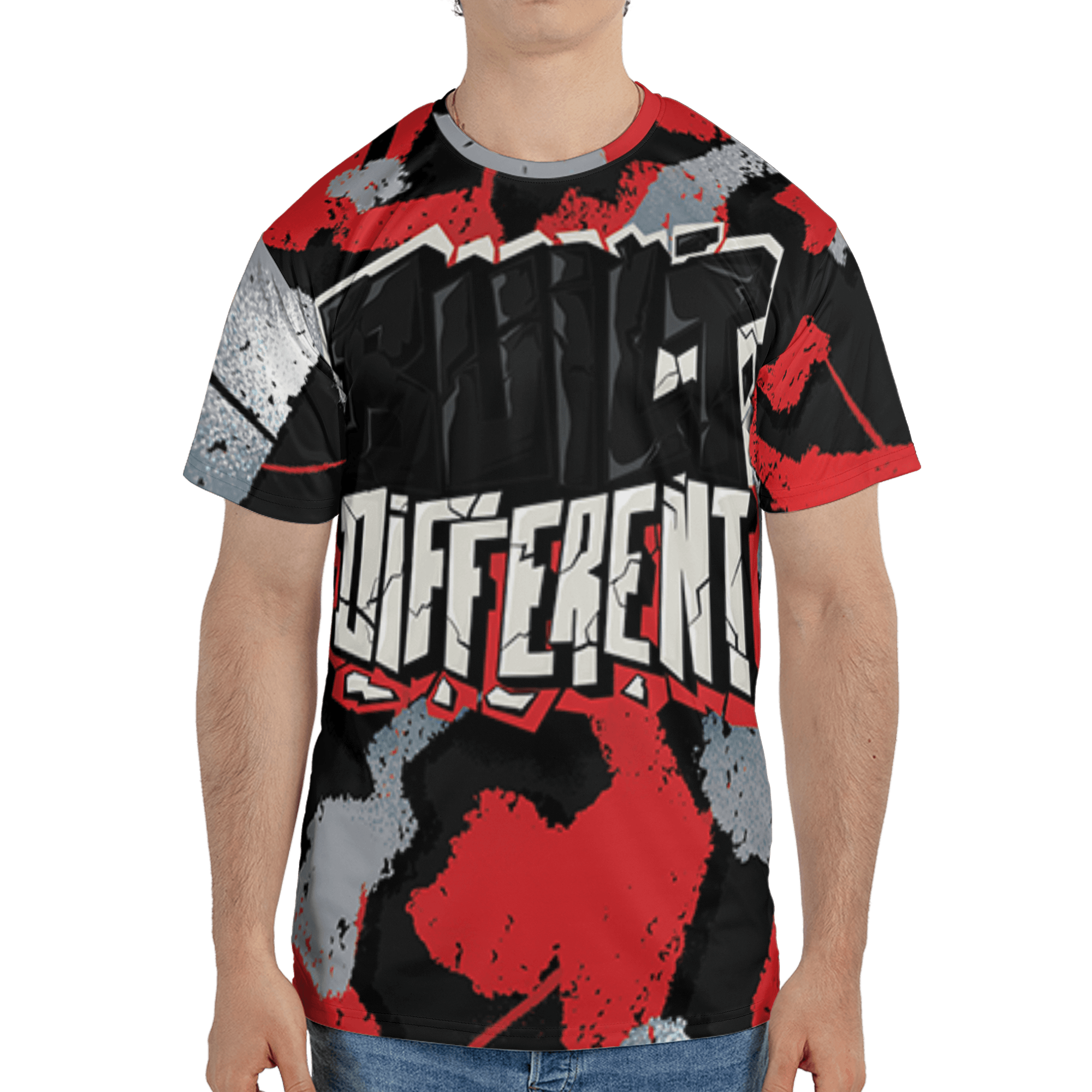 Bred Reimagined 4s T Shirt Match Built Different 3D All-Over Print Broken - NastyJamz