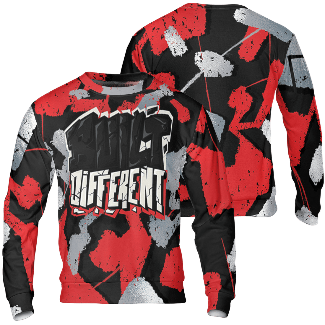 Bred Reimagined 4s Sweatshirt Match Built Different 3D All-Over Print Broken - NastyJamz
