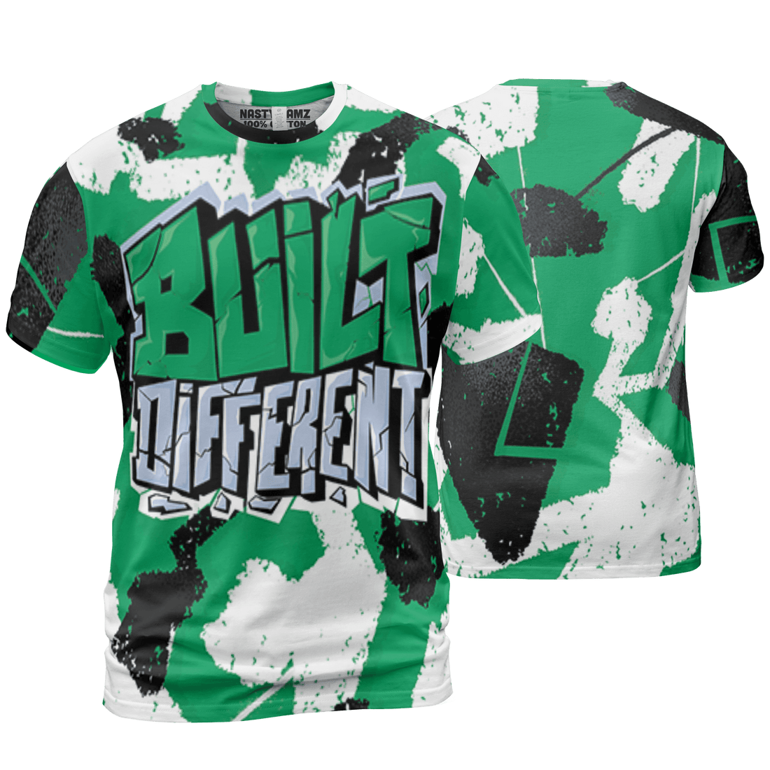 Lucky Green 5s T Shirt Match Built Different 3D All-Over Print Broken - NastyJamz