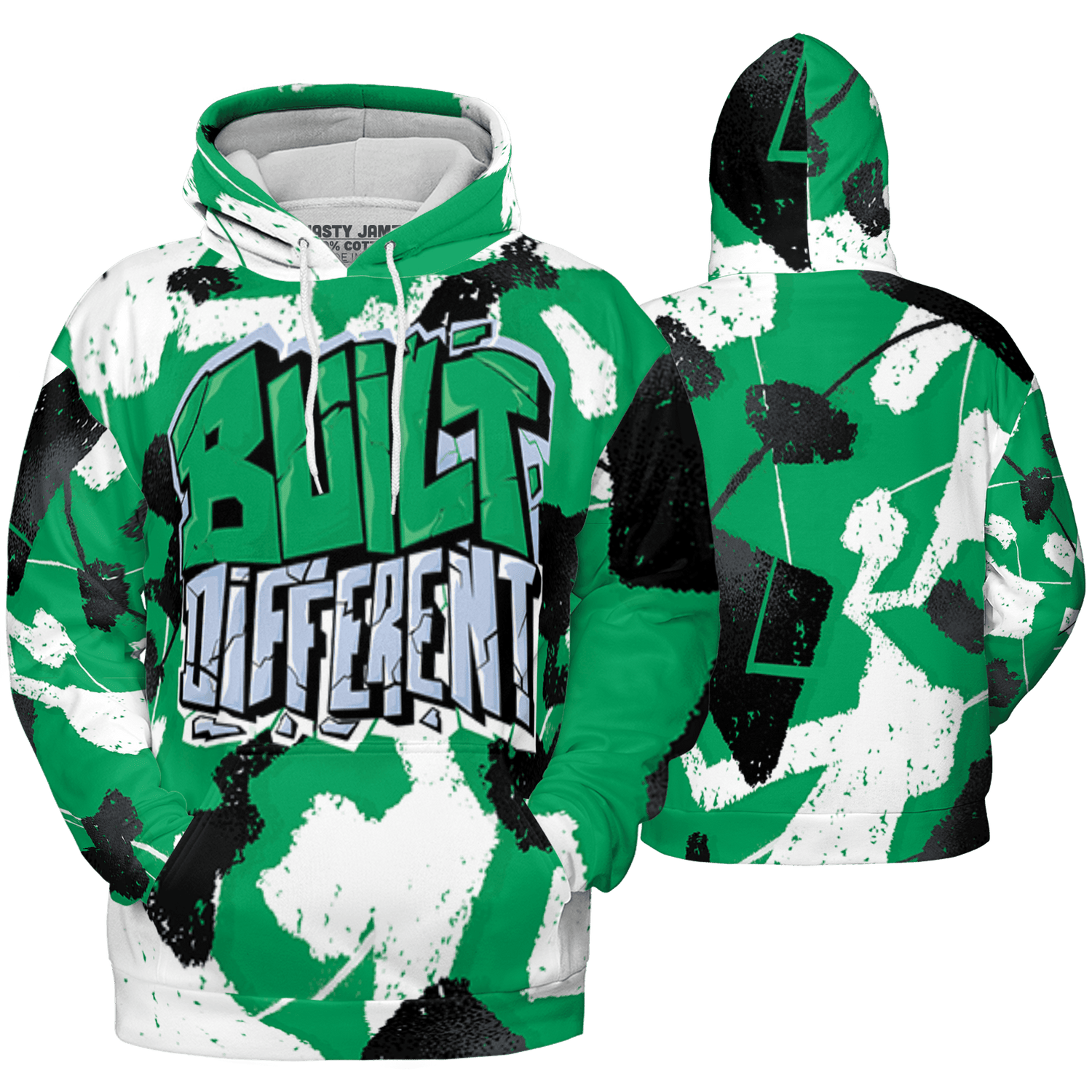 Lucky Green 5s Hoodie Match Built Different 3D All-Over Print Broken - NastyJamz