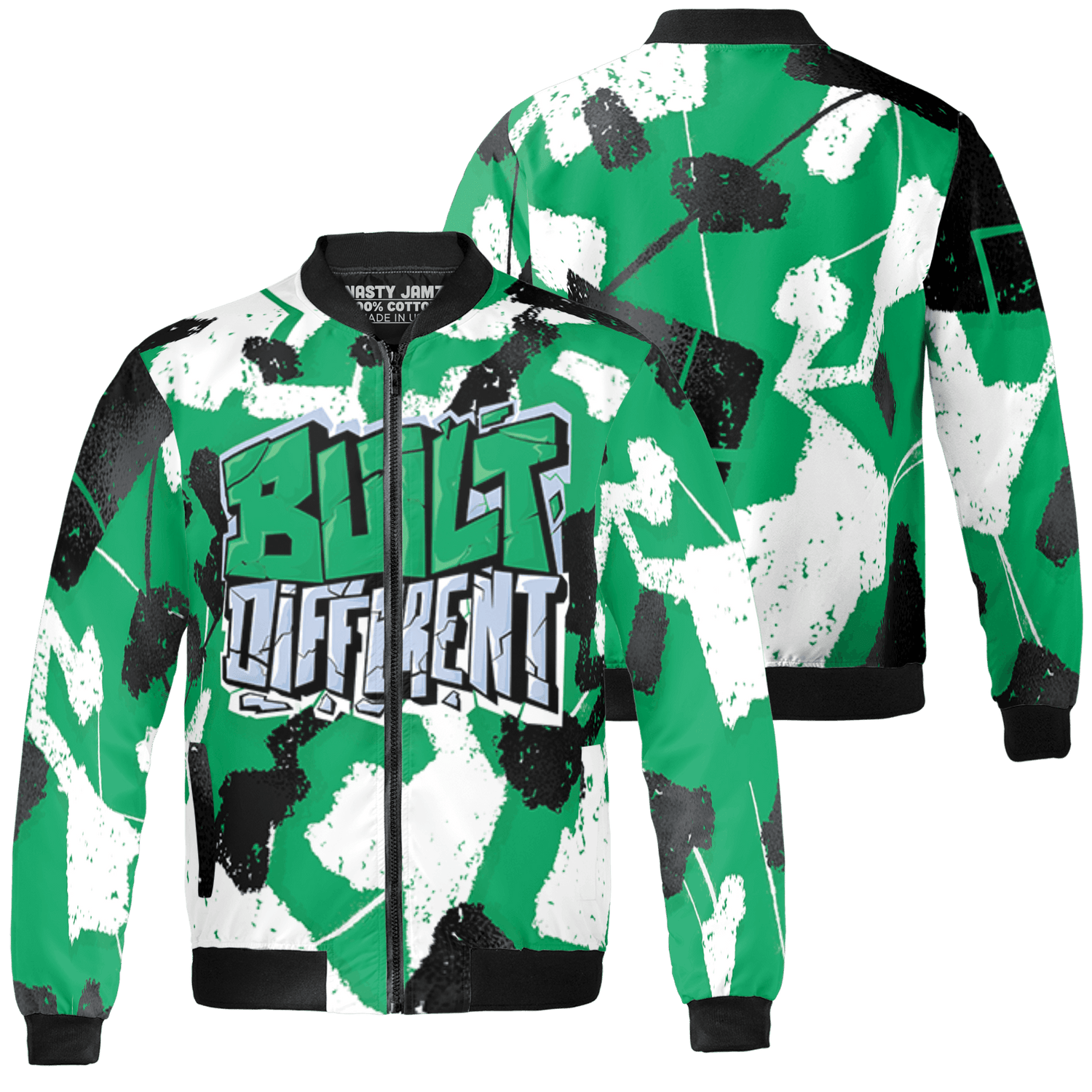 Lucky Green 5s Jacket Match Built Different 3D All-Over Print Broken - NastyJamz