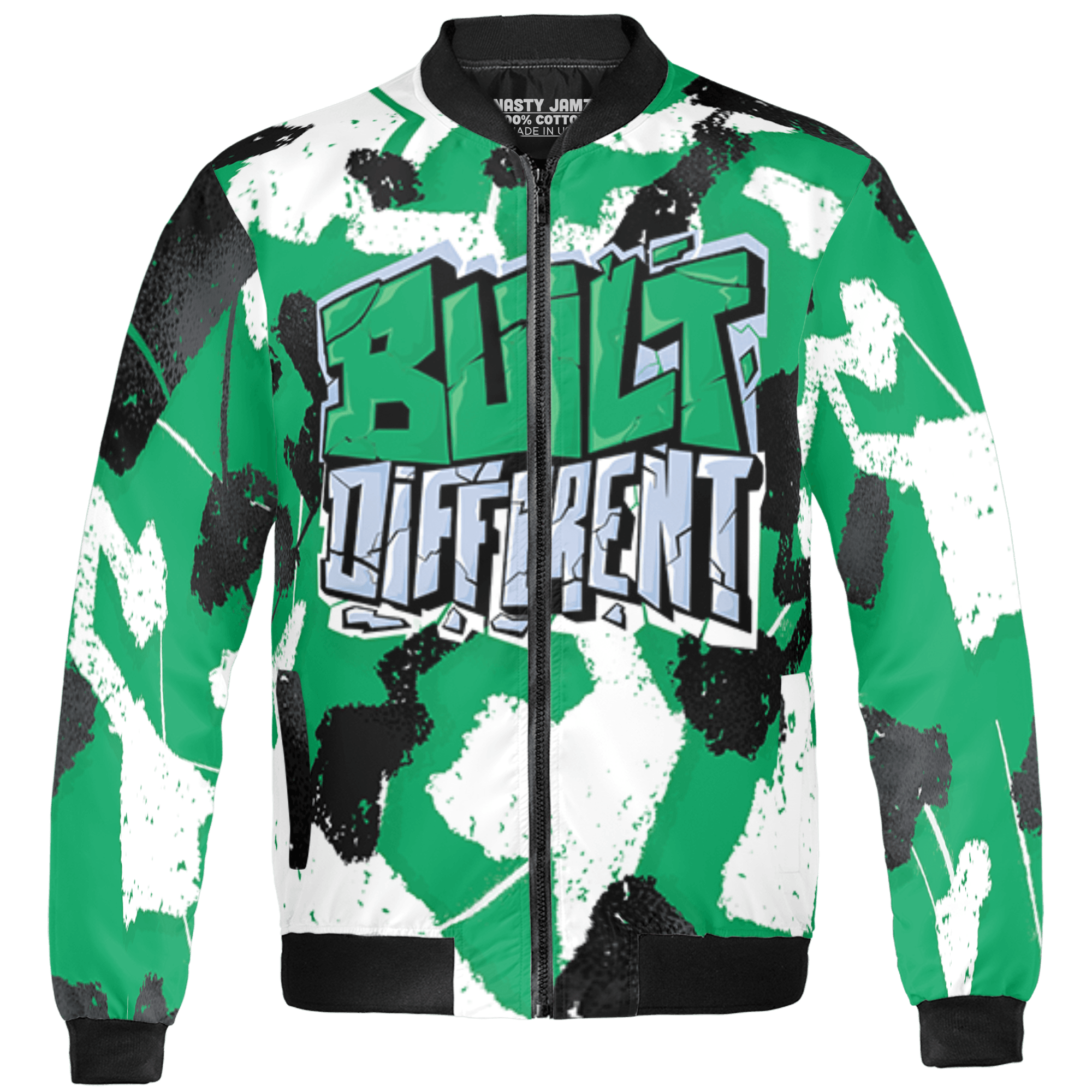 Lucky Green 5s Jacket Match Built Different 3D All-Over Print Broken - NastyJamz