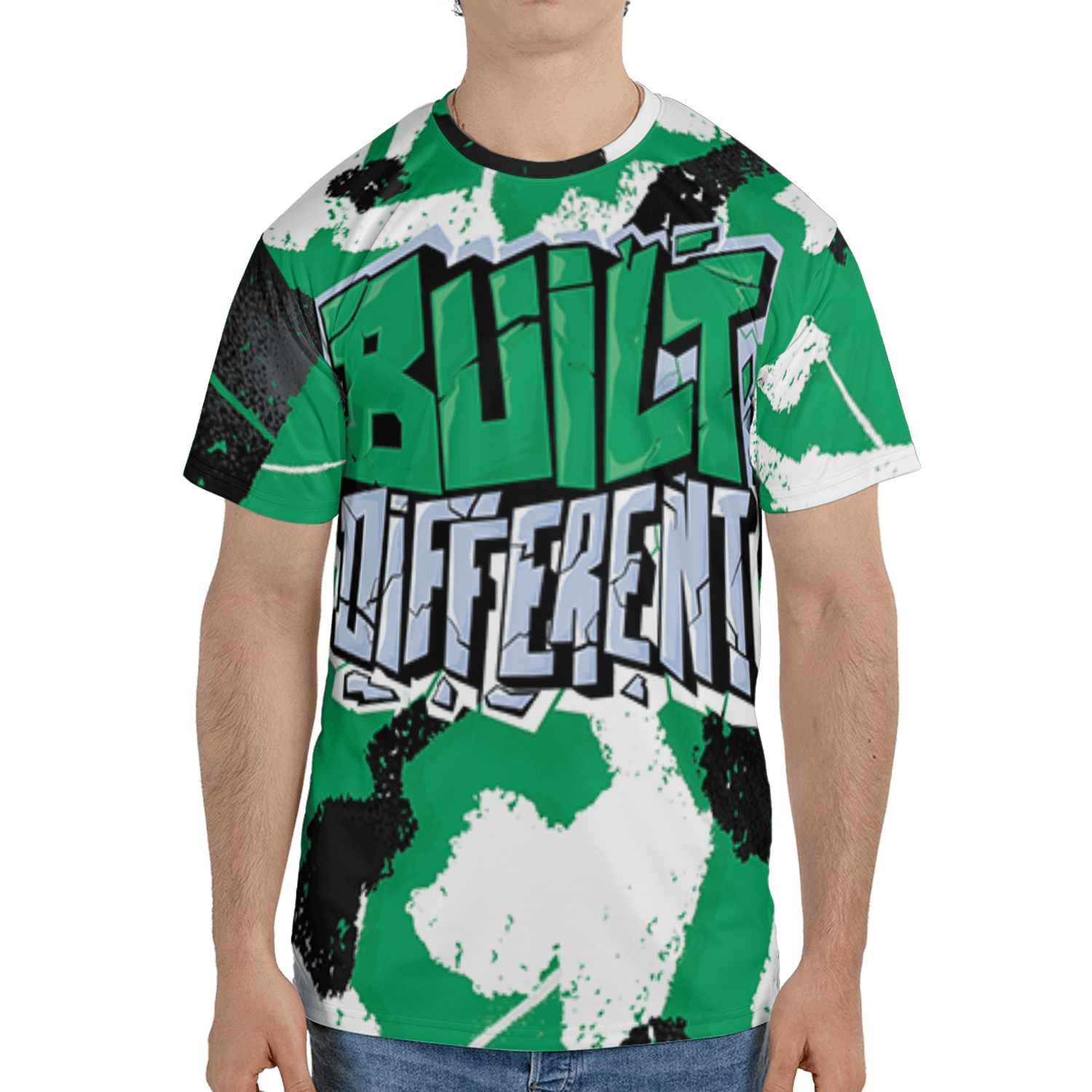 Lucky Green 5s T Shirt Match Built Different 3D All-Over Print Broken - NastyJamz