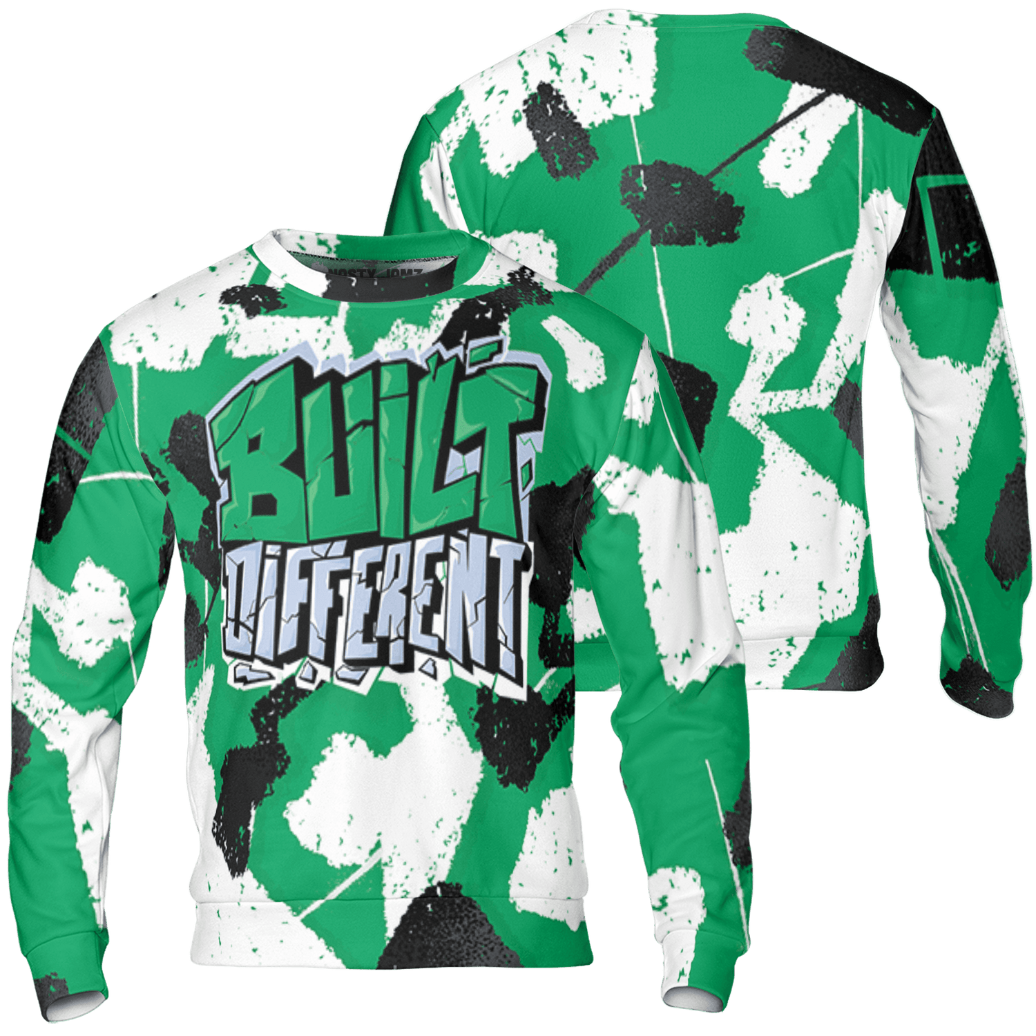 Lucky Green 5s Sweatshirt Match Built Different 3D All-Over Print Broken - NastyJamz