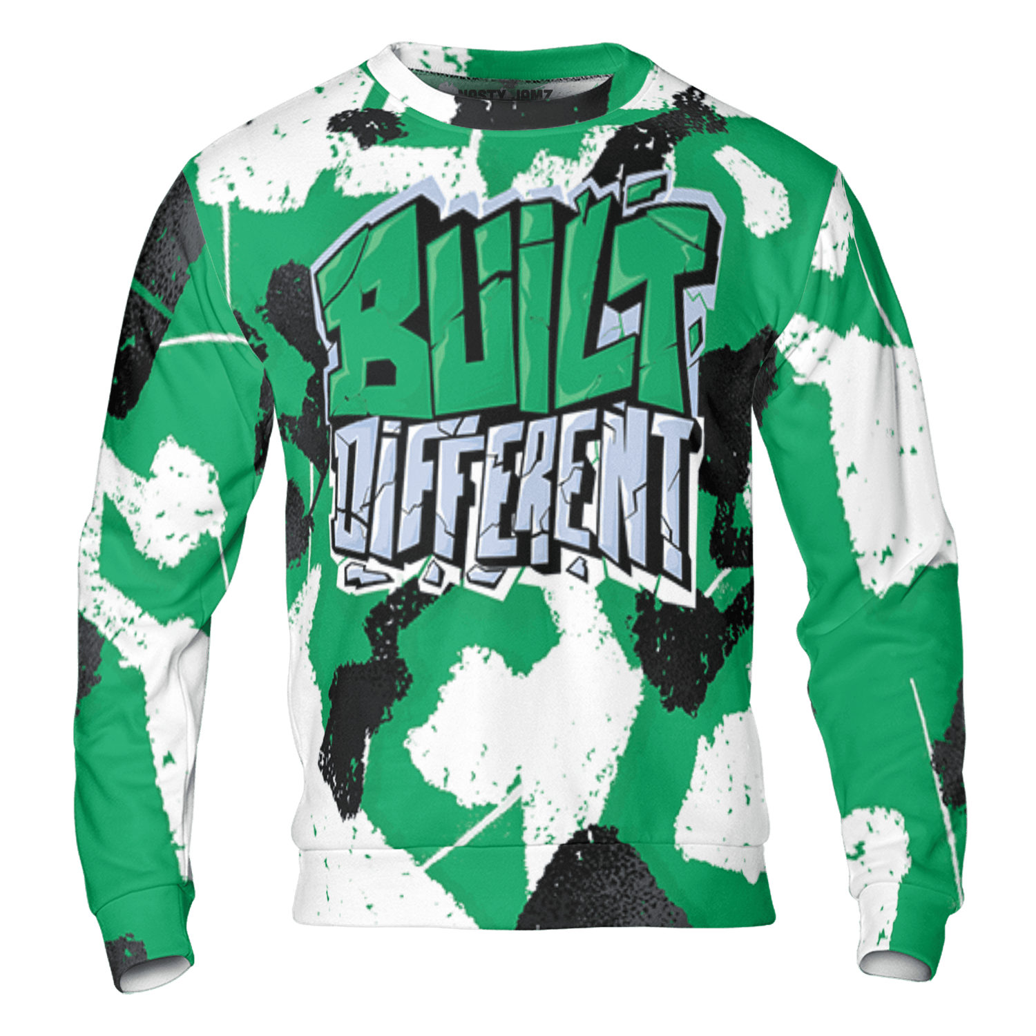 Lucky Green 5s Sweatshirt Match Built Different 3D All-Over Print Broken - NastyJamz