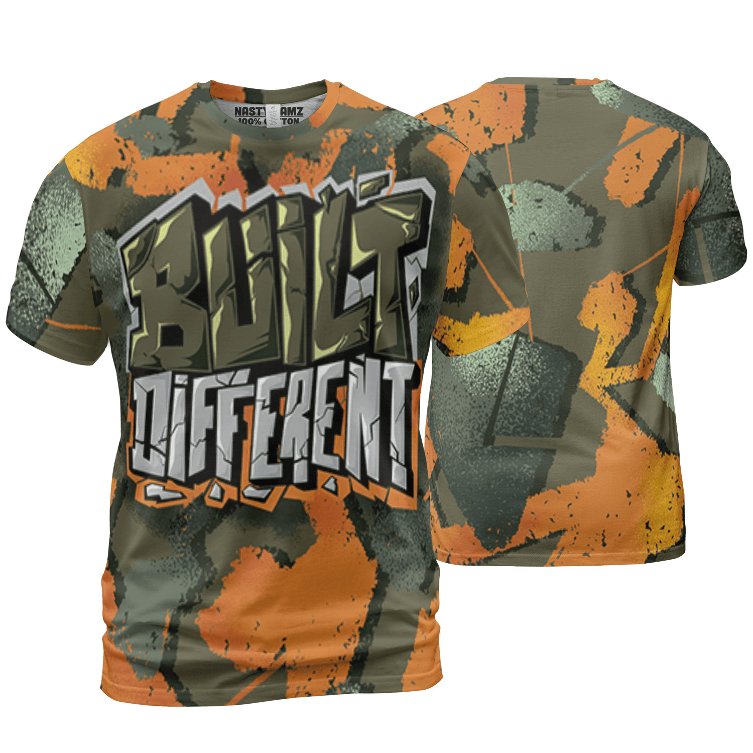 Olive 5s T Shirt Match Built Different 3D All-Over Print Broken - NastyJamz