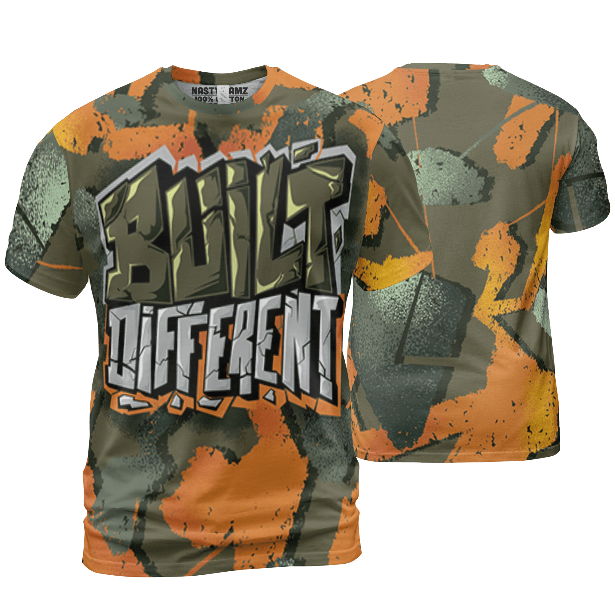 Olive 5s T Shirt Match Built Different 3D All-Over Print Broken - NastyJamz